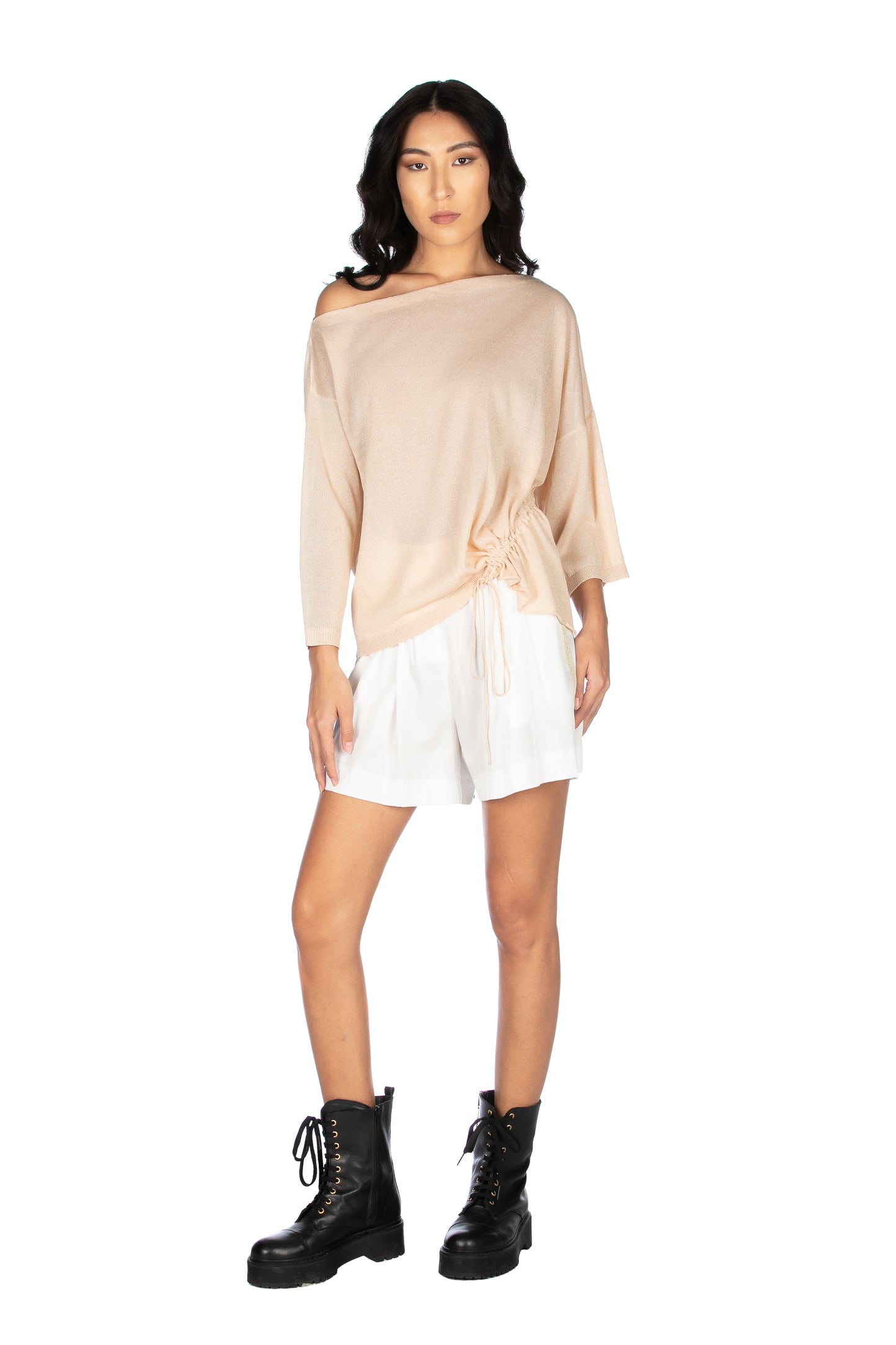 TIMISA 3/4 袖宽领抽绳衬衫