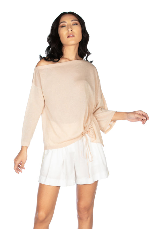 TIMISA 3/4 袖宽领抽绳衬衫