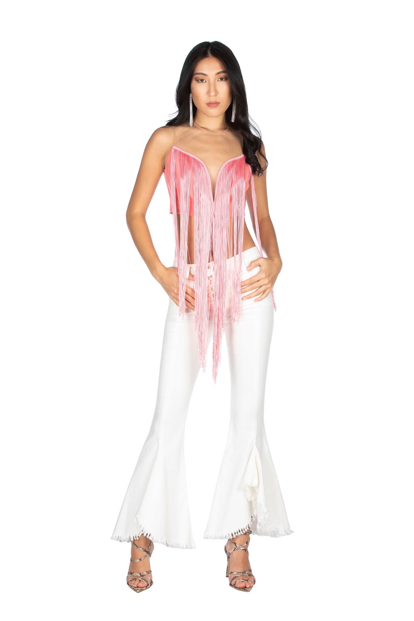 TRADINIA 流苏薄纱短款上衣