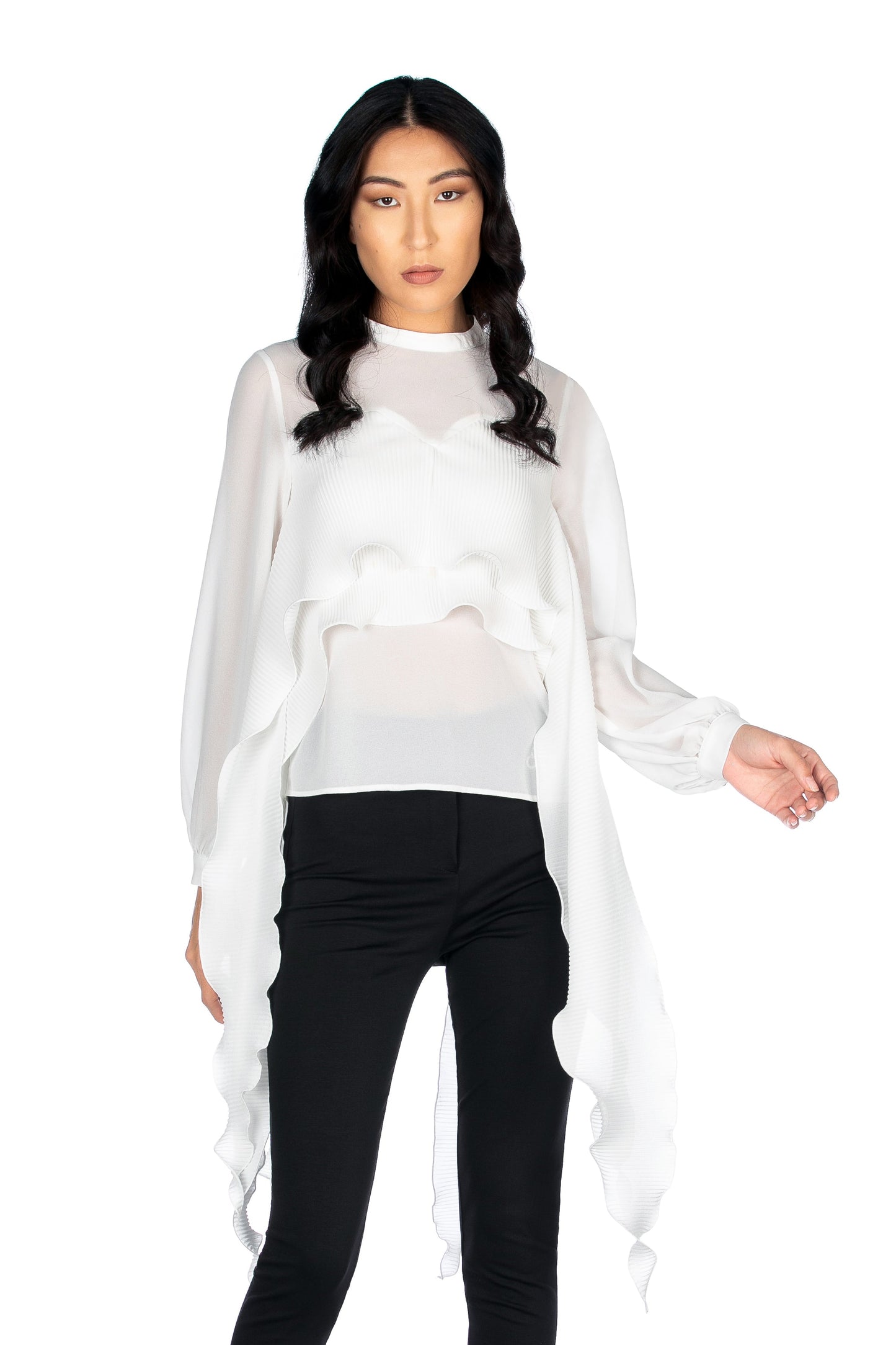 STRAND 荷叶边褶皱长袖衬衫