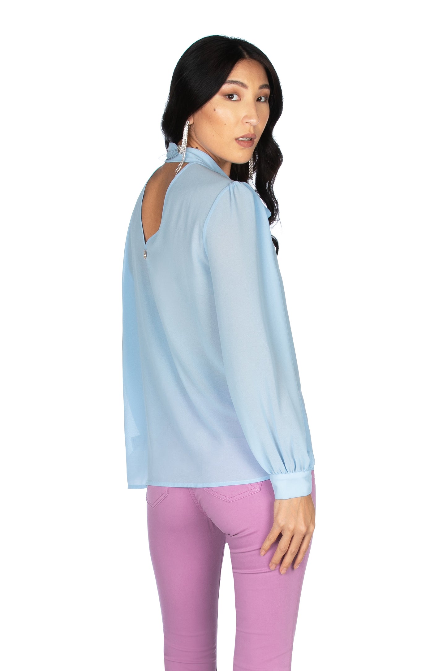 SIMON-BIS 长袖宽领双V领衬衫