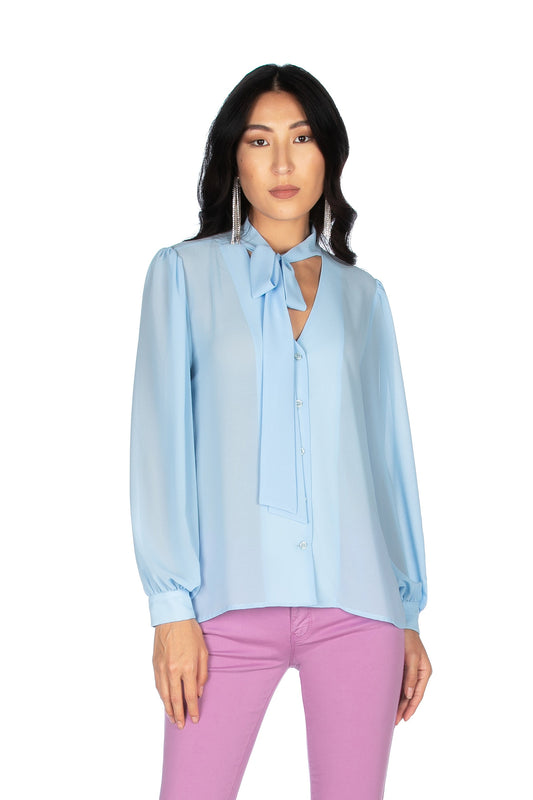 SIMON-BIS 长袖宽领双V领衬衫