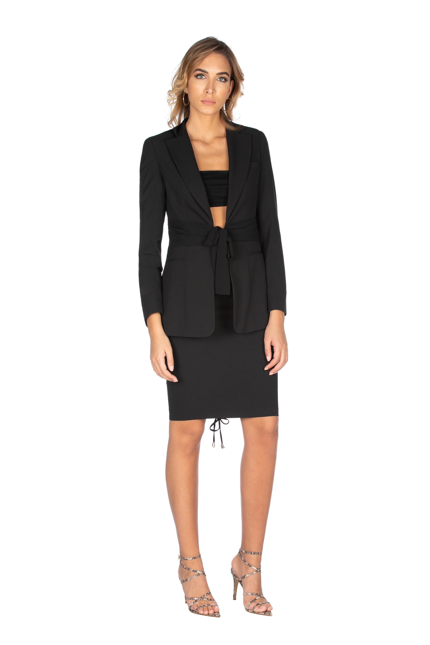 乔其纱腰带长袖 TURKEY 夹克