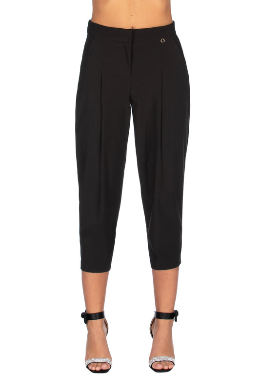 ULTISIM 高腰长裤，带口袋加卡普里褶皱