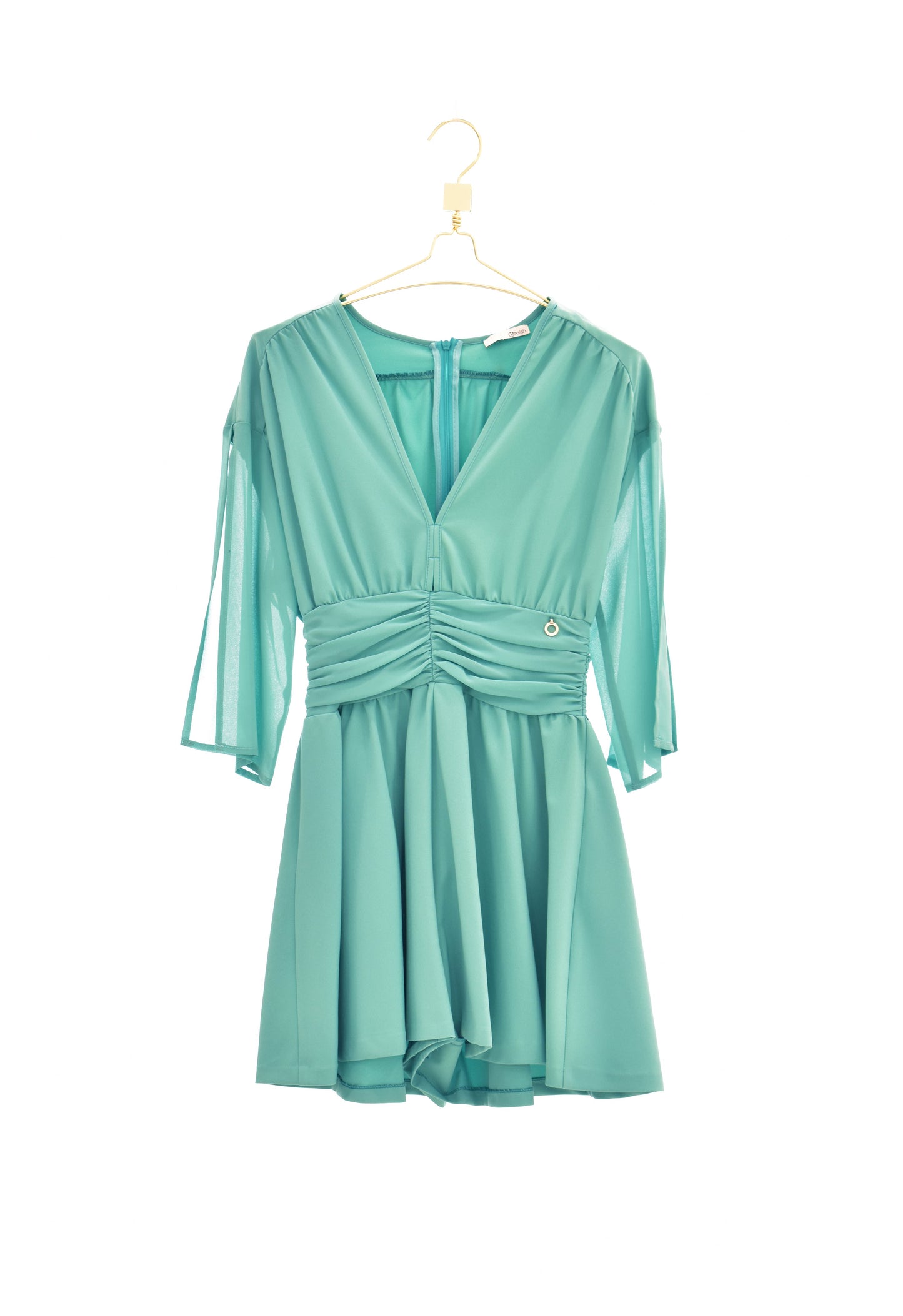 乔其纱对比短款 PAPIME 连身衣 3/4 袖