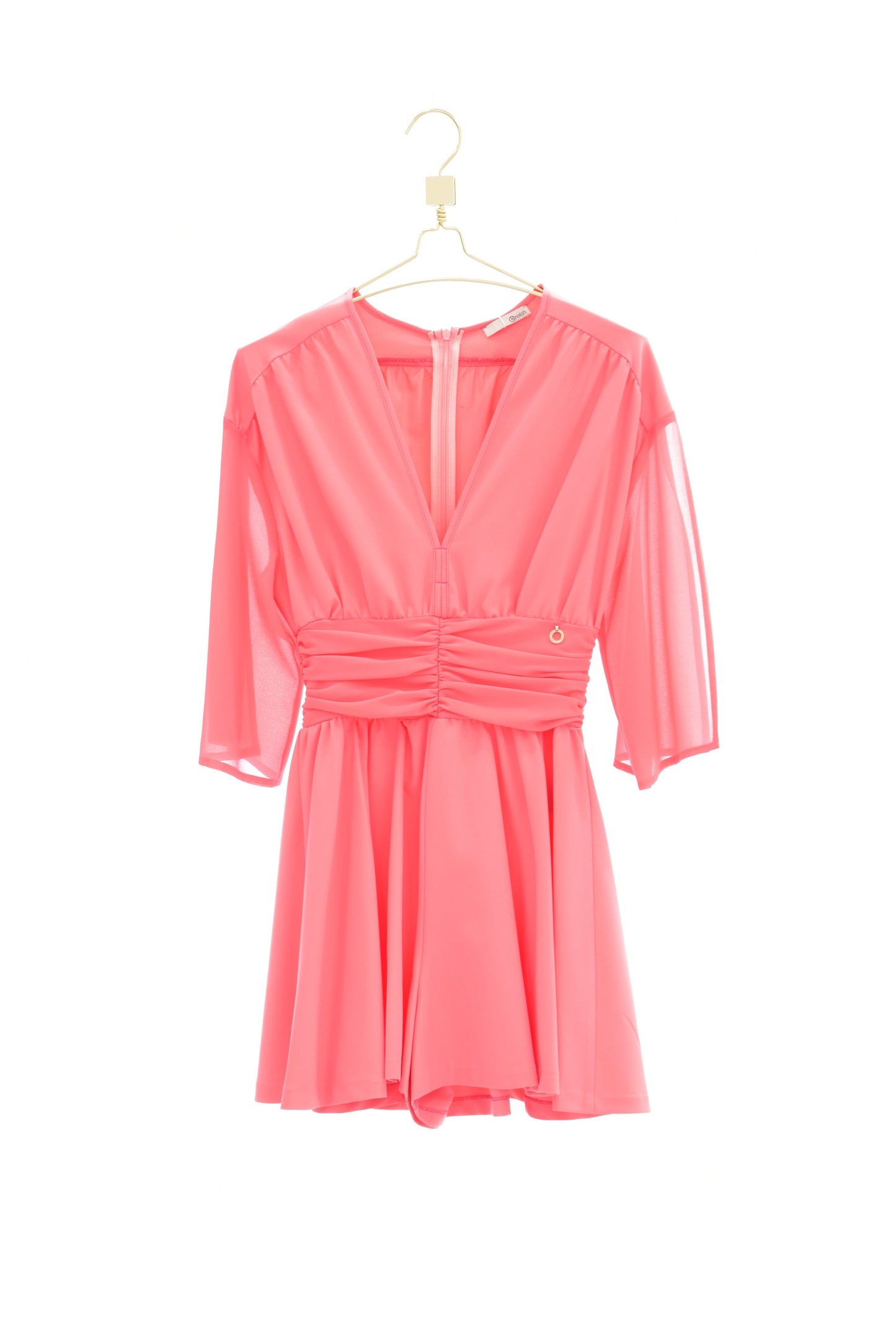 乔其纱对比短款 PAPIME 连身衣 3/4 袖