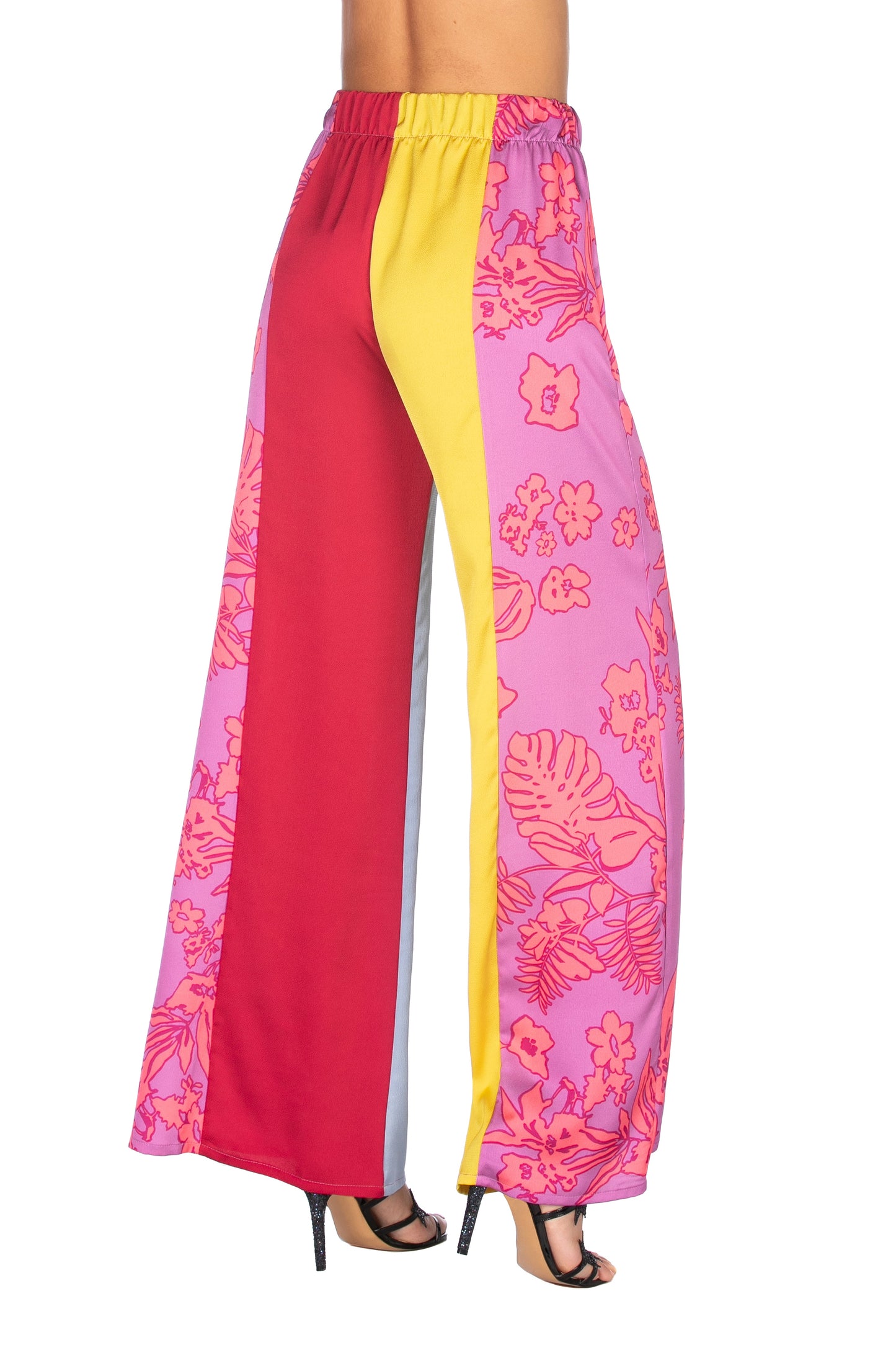 VERDD 多色花卉图案阔腿裤