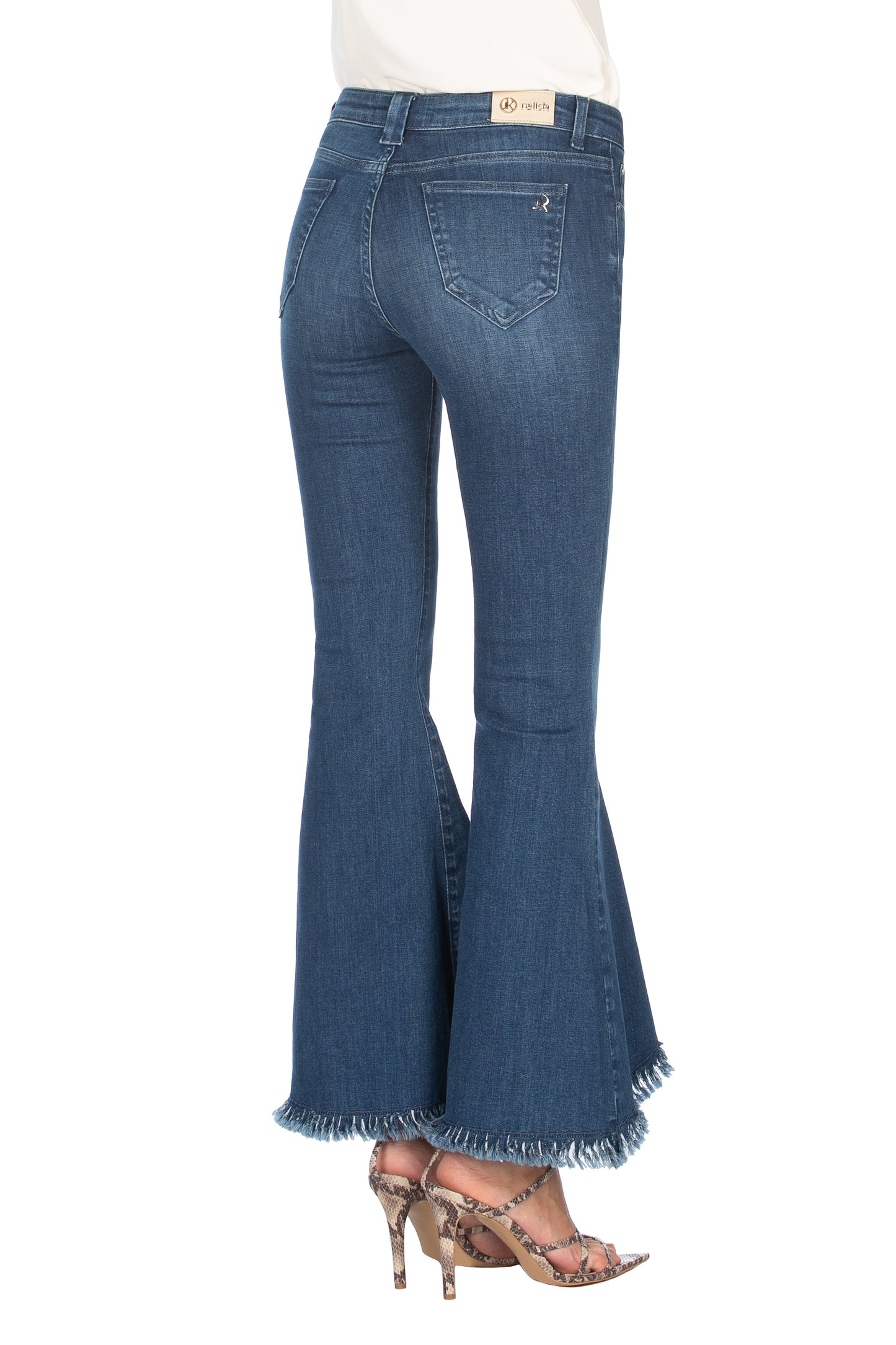 Panta Jeans TYSON 高腰系带流苏牛仔喇叭底