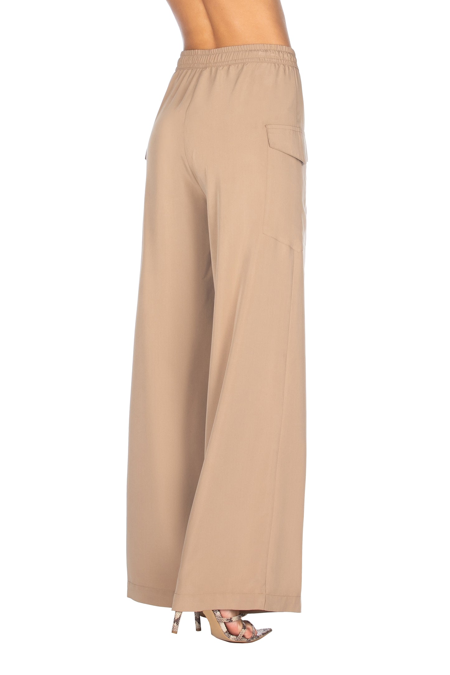 TENSELA 带口袋和束带的阔腿裤