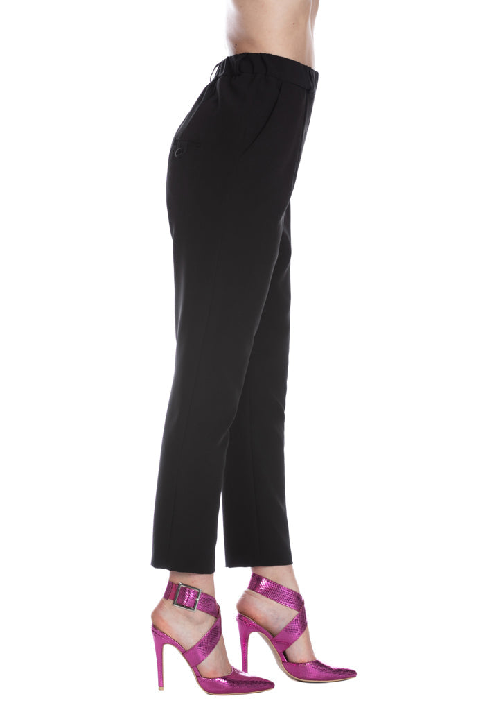 SHERRI 弹力高腰裤，法式口袋加贴边