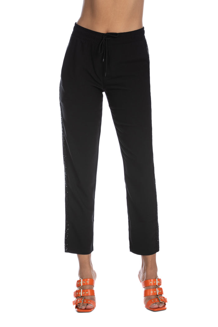 SYRACUSE_BIS 抽绳束带亮片长裤