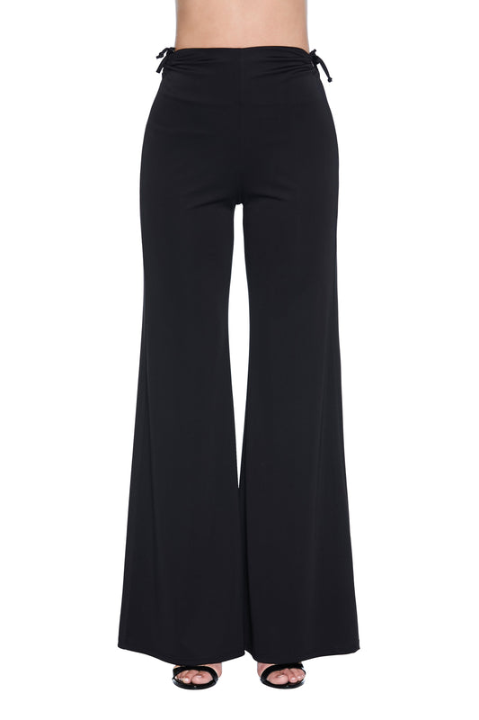 TIGAN 高腰阔腿裤，两侧有垂坠加抽绳