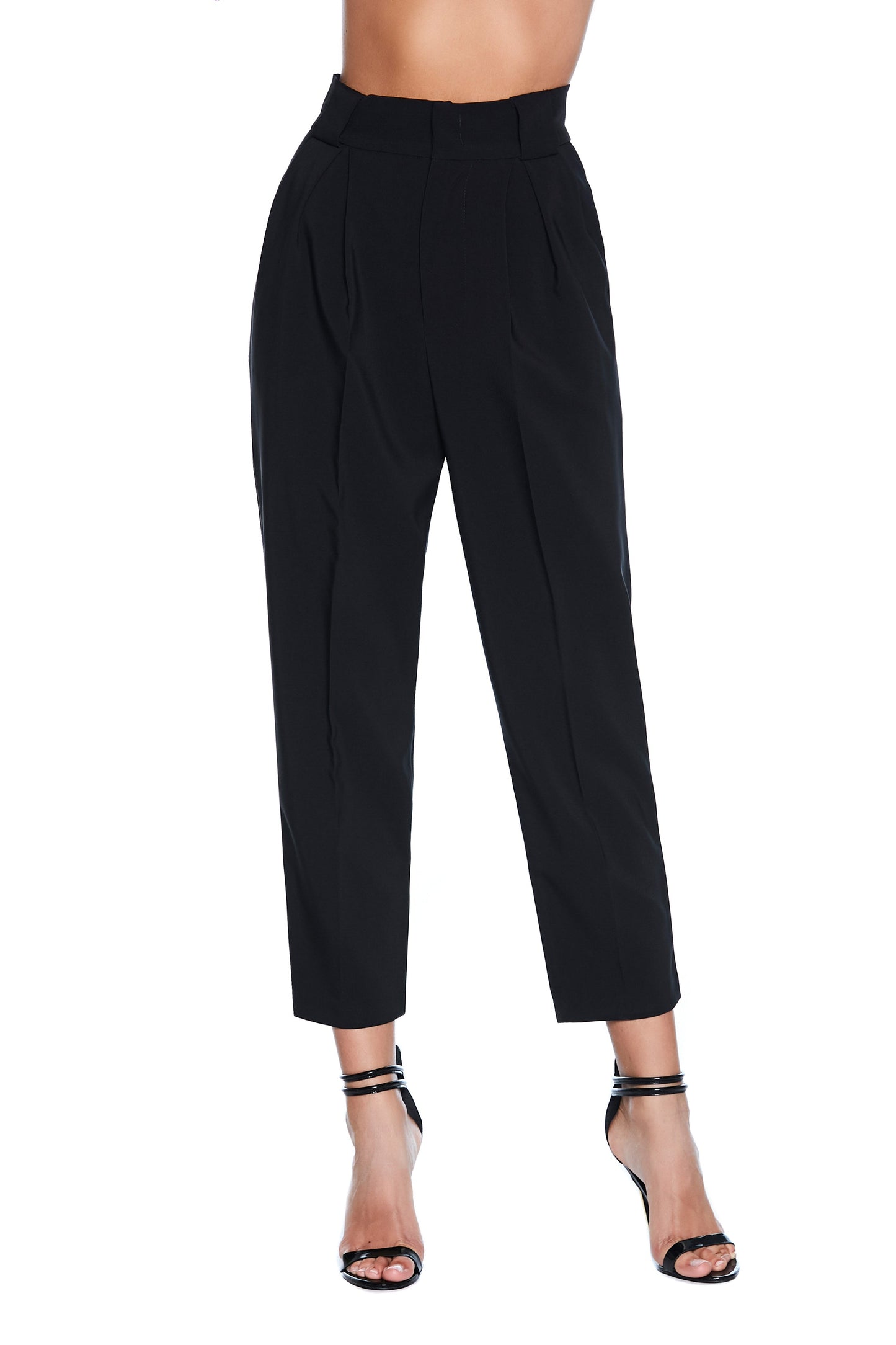 SETMU 褶皱加环加口袋高腰裤