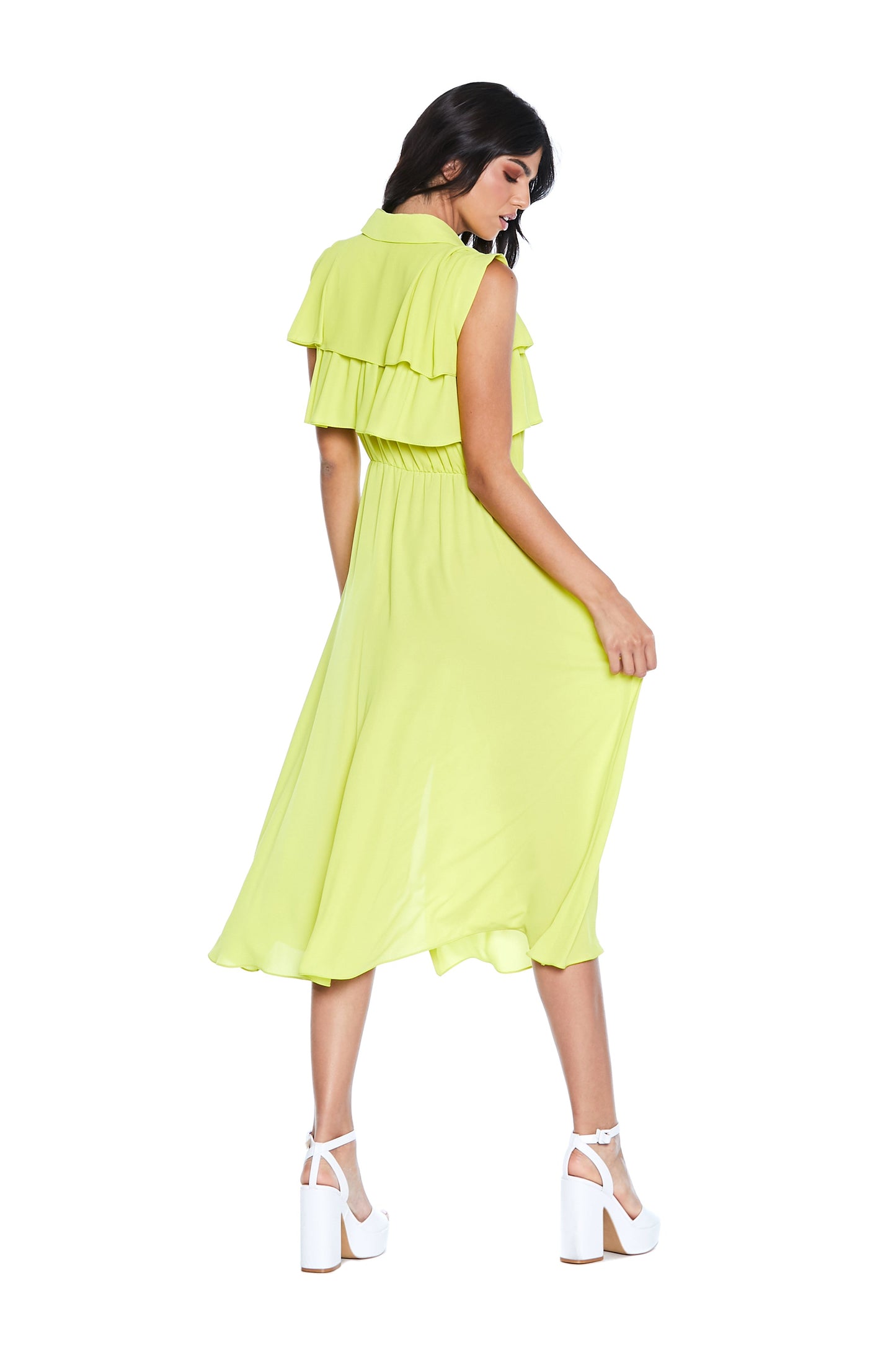 WALSH 荷叶边中长连衣裙