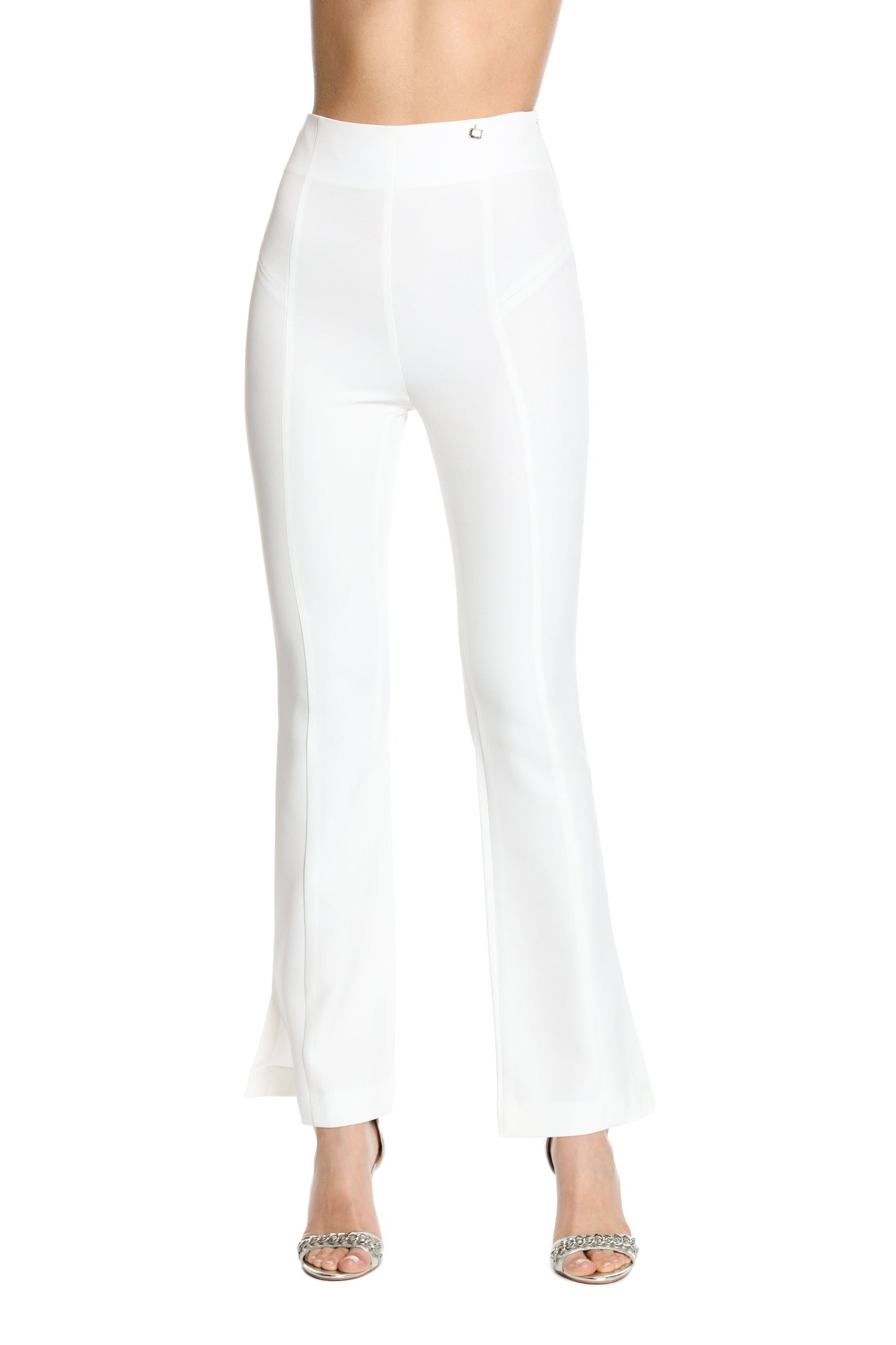 WEE 高腰长裤，中间有小纽扣加开衩 f.do