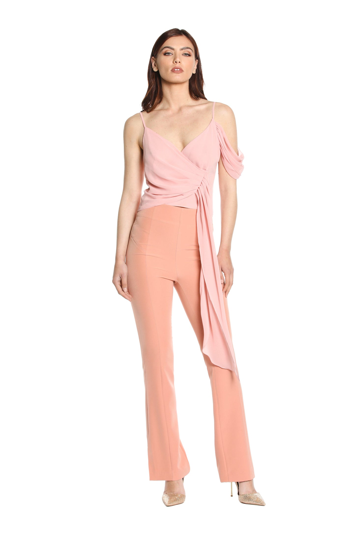 WEE 高腰长裤，中间有小纽扣加开衩 f.do