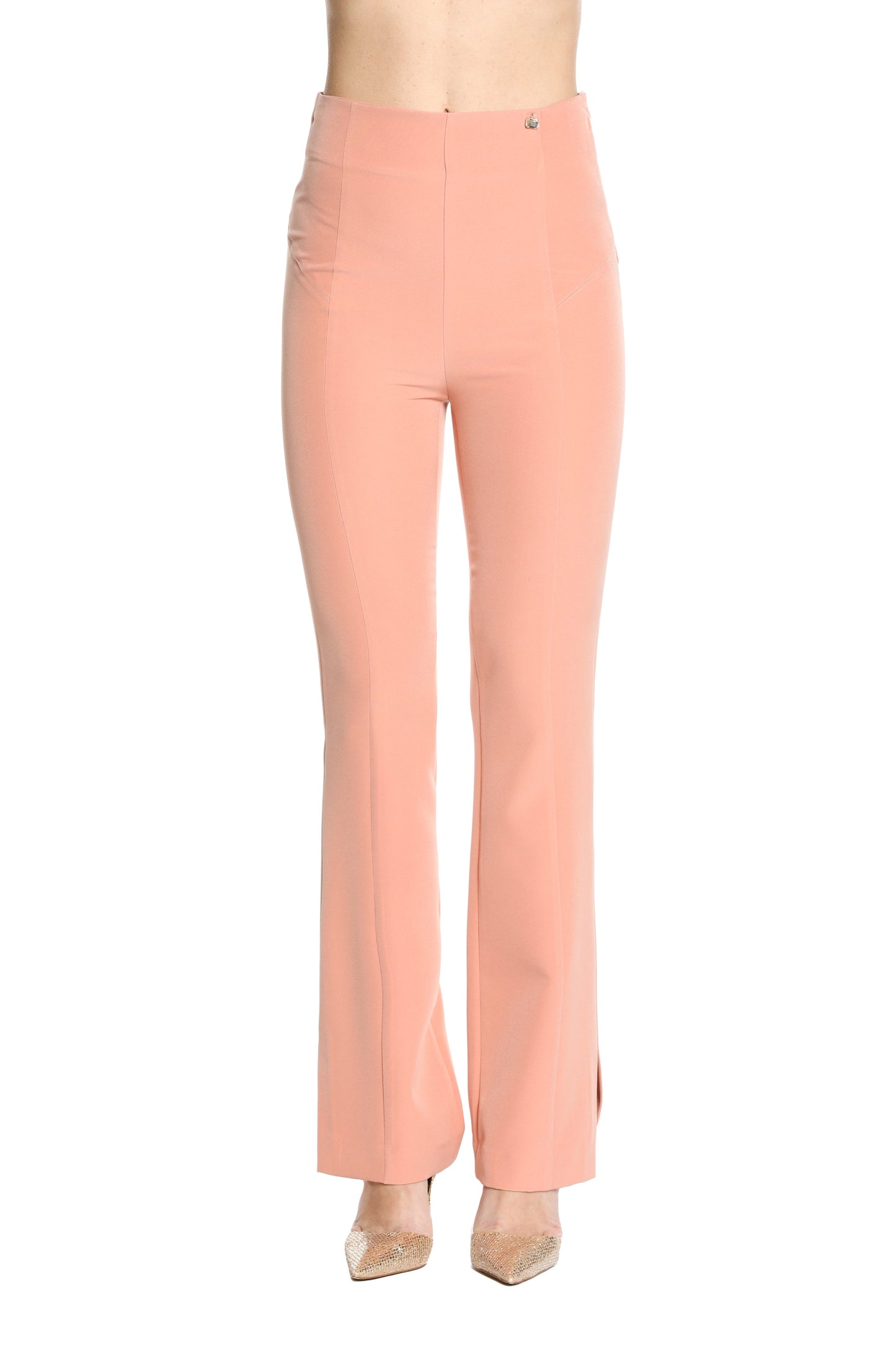 WEE 高腰长裤，中间有小纽扣加开衩 f.do