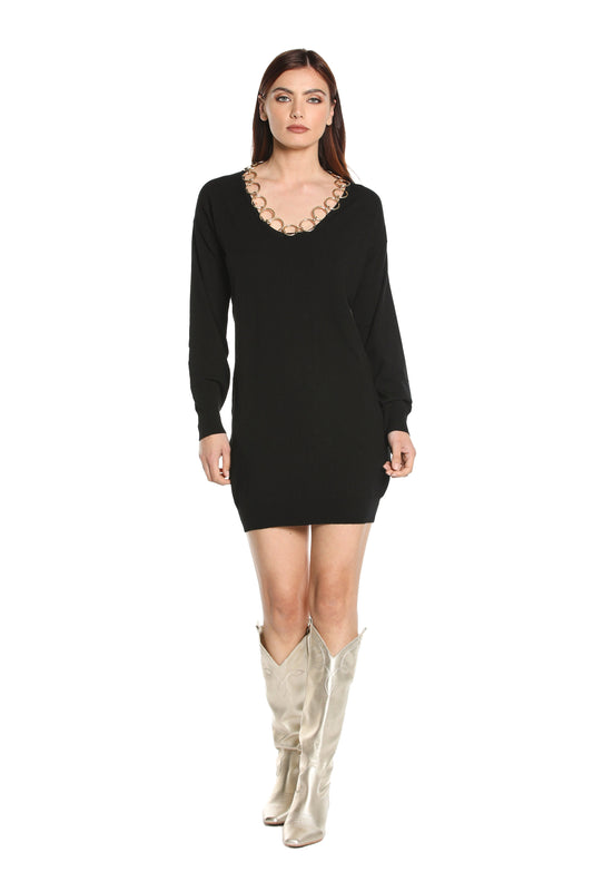 RINGSTER 短裙长袖宽领口带戒指应用