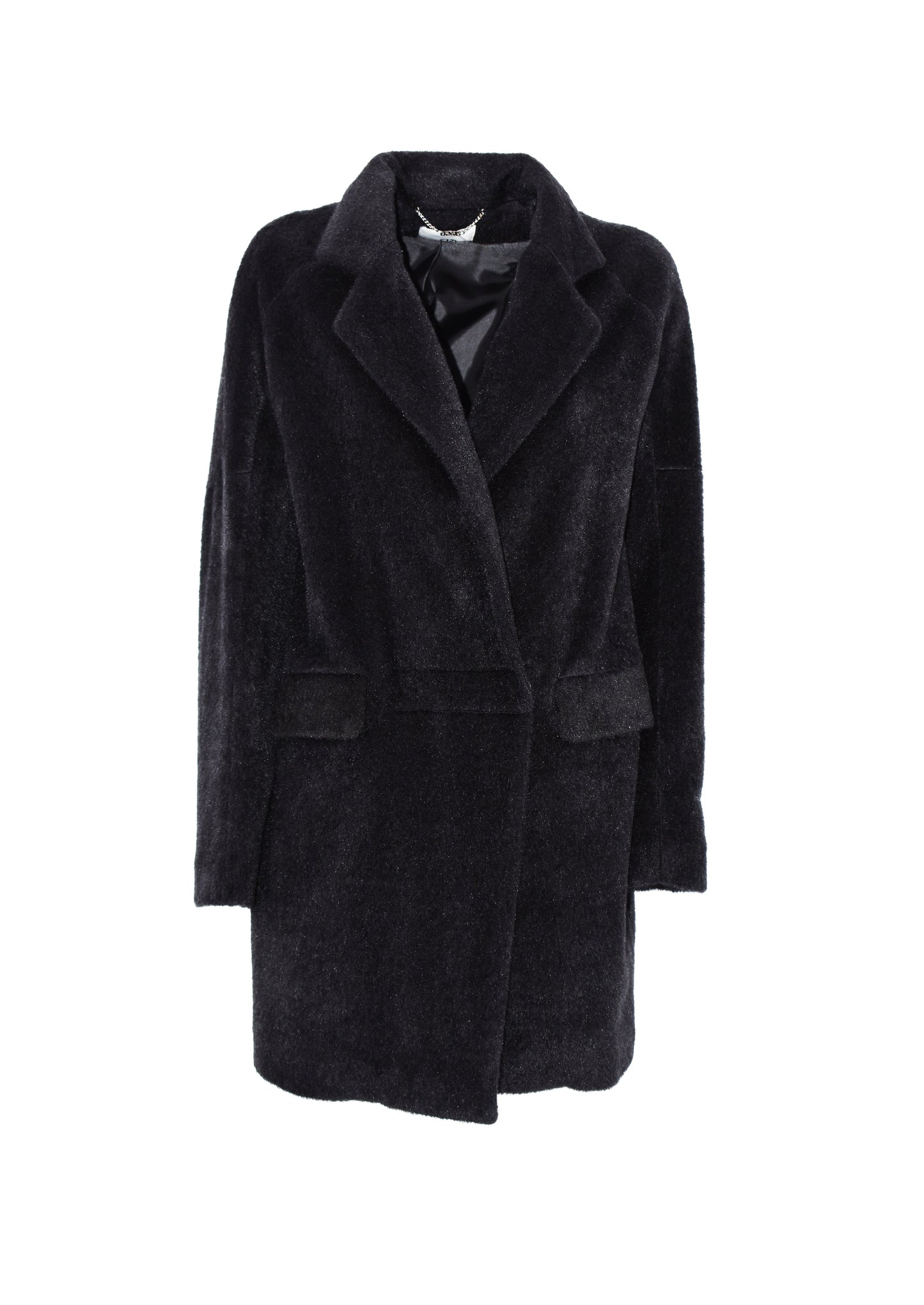 WIPO 毛皮翻盖口袋长袖双排扣大衣