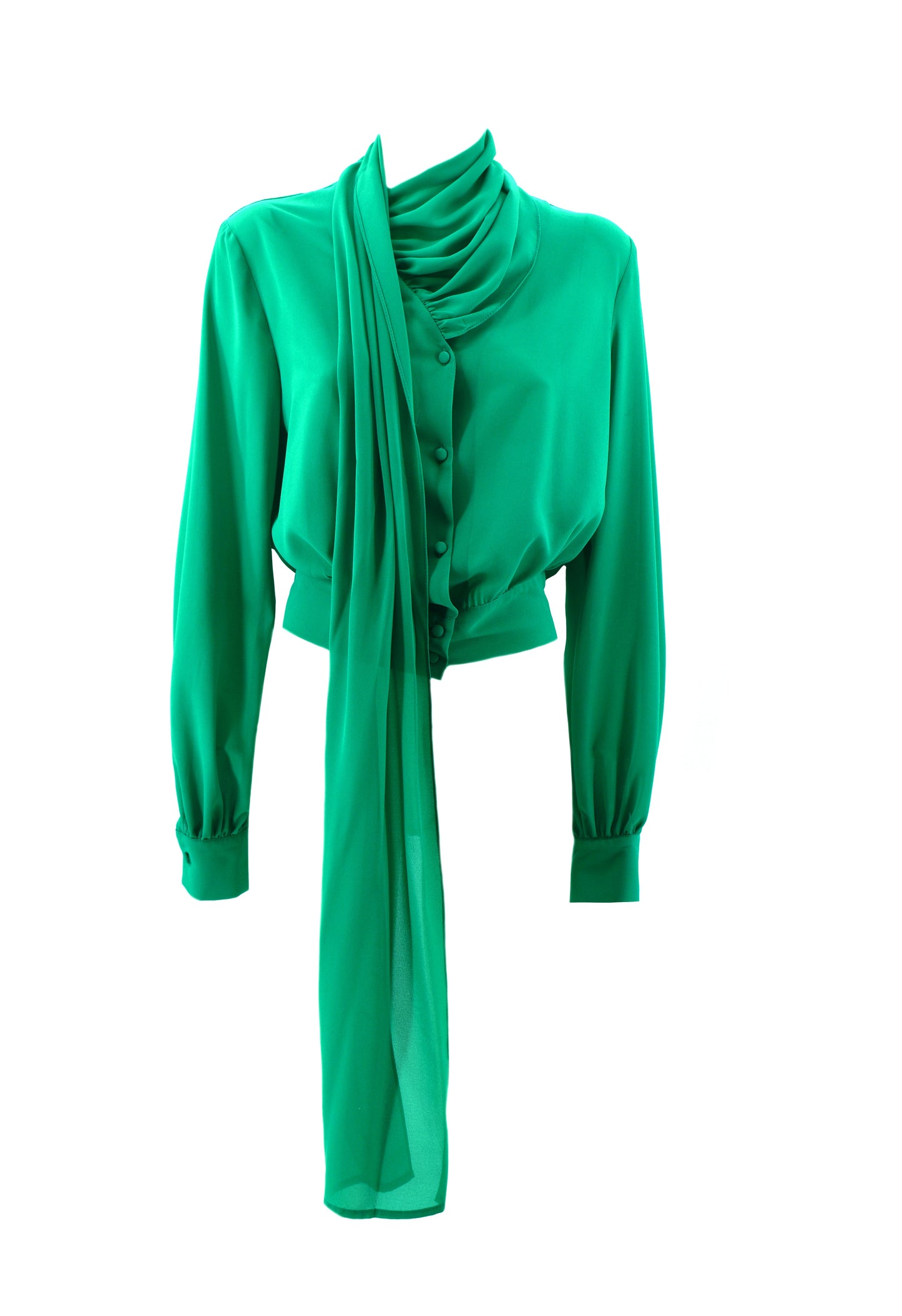 VRED 烟熏色围巾长袖 V 领衬衫