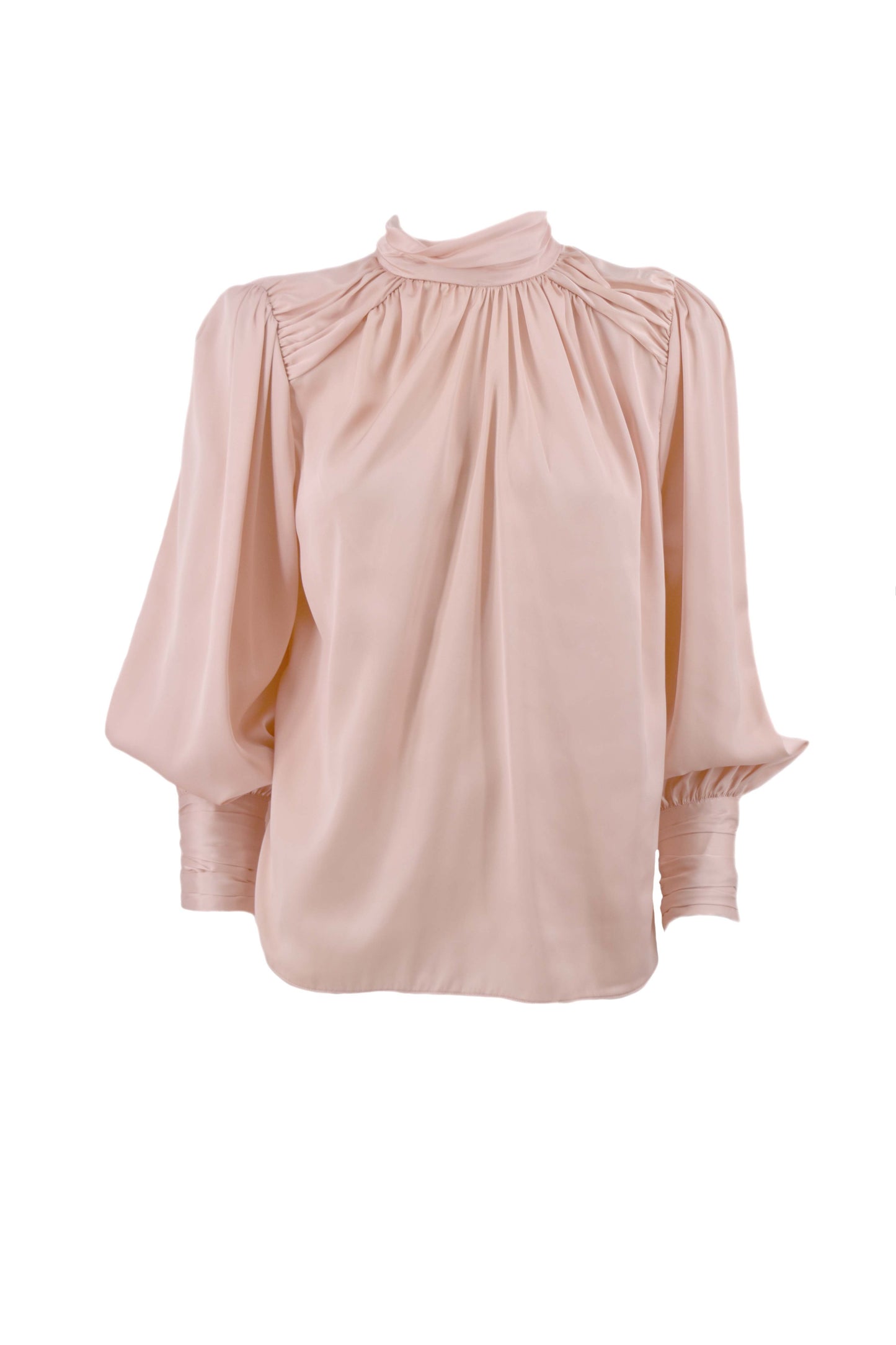 SOLYN 衬衫长袖衣领加袖口带褶皱加金色纽扣后背