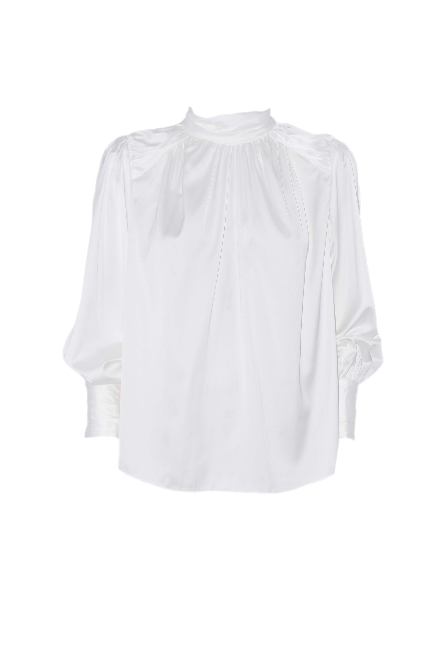 SOLYN 衬衫长袖衣领加袖口带褶皱加金色纽扣后背