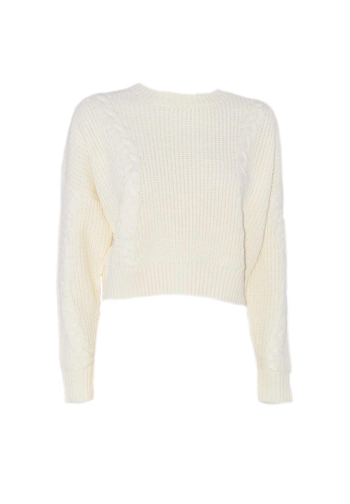 TRYNER 提花编织短款长袖毛衣