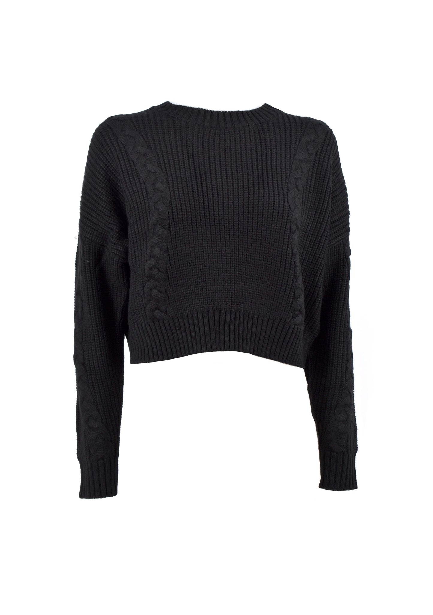 TRYNER 提花编织短款长袖毛衣