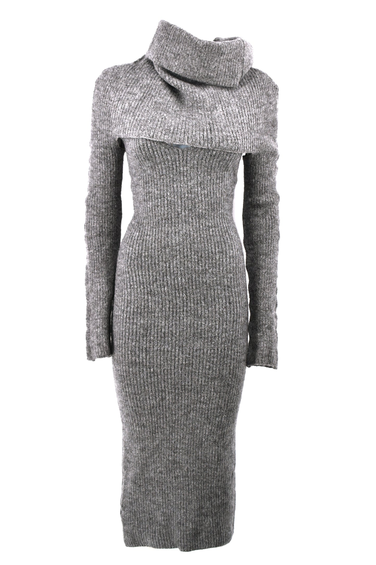 VUDREK 耸肩中长无袖连衣裙