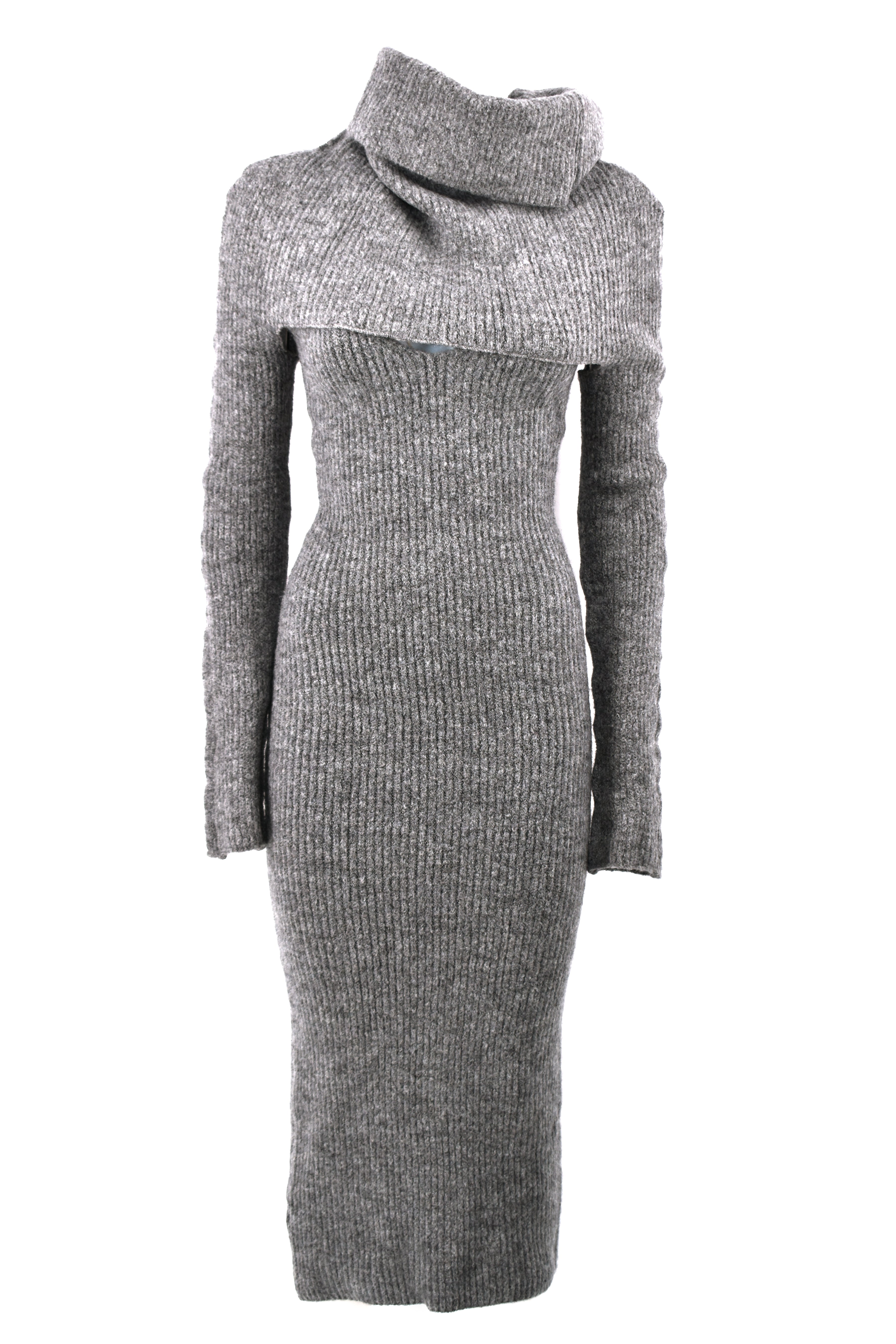 VUDREK 耸肩中长无袖连衣裙