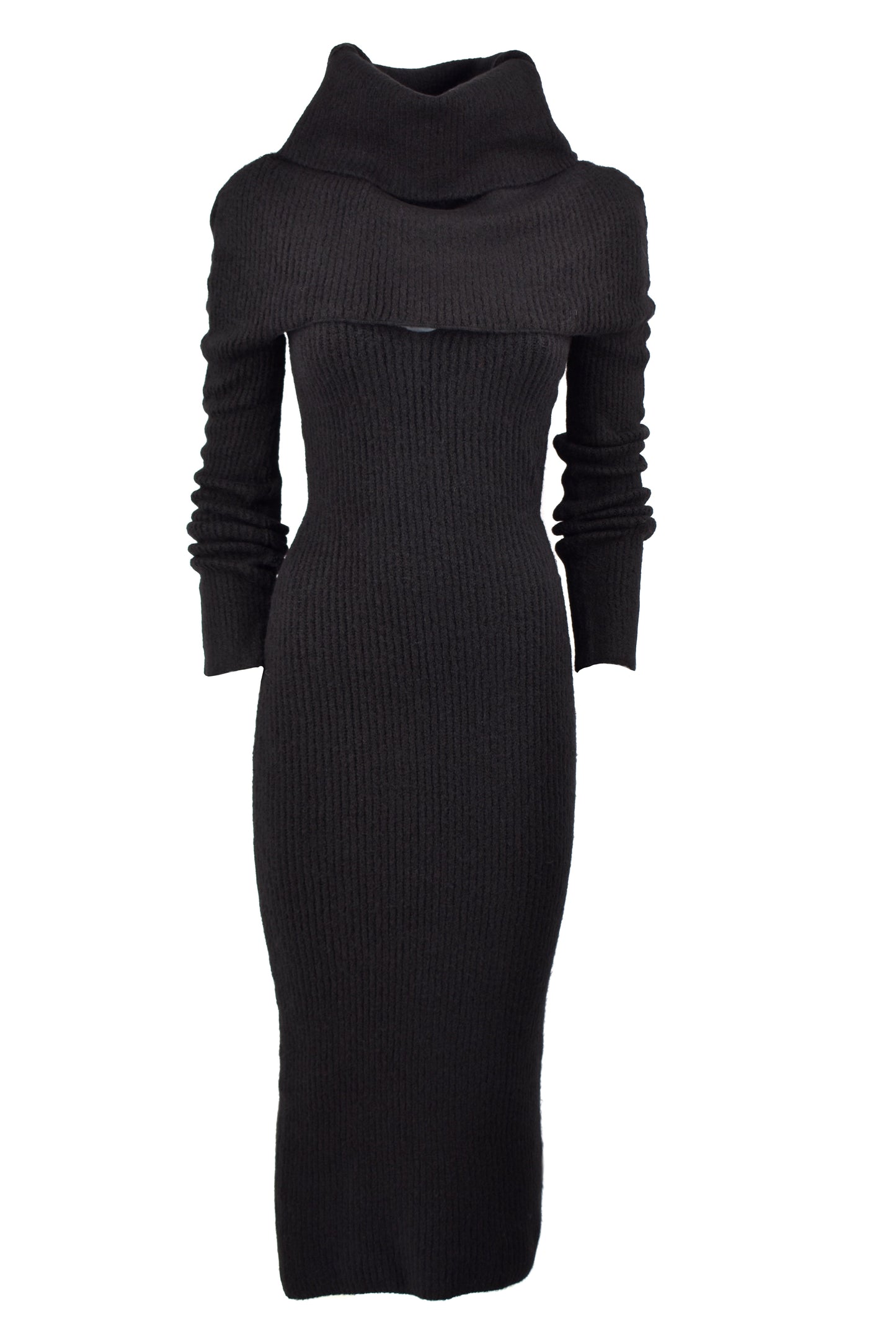 VUDREK 耸肩中长无袖连衣裙