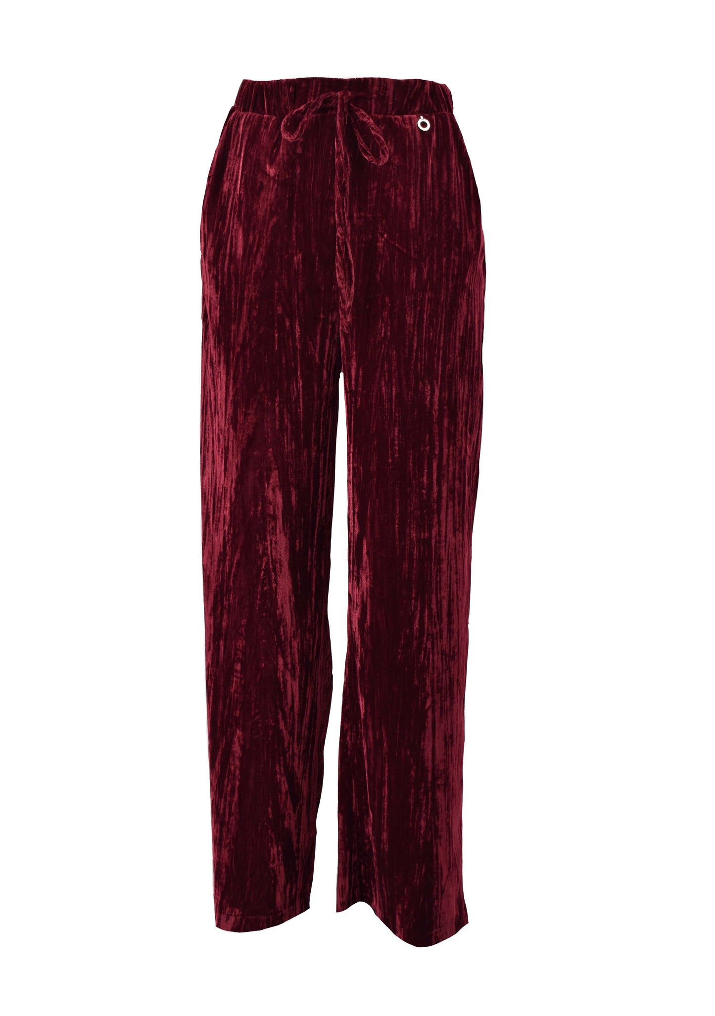 VERCIX 天鹅绒口袋高腰抽绳阔腿裤