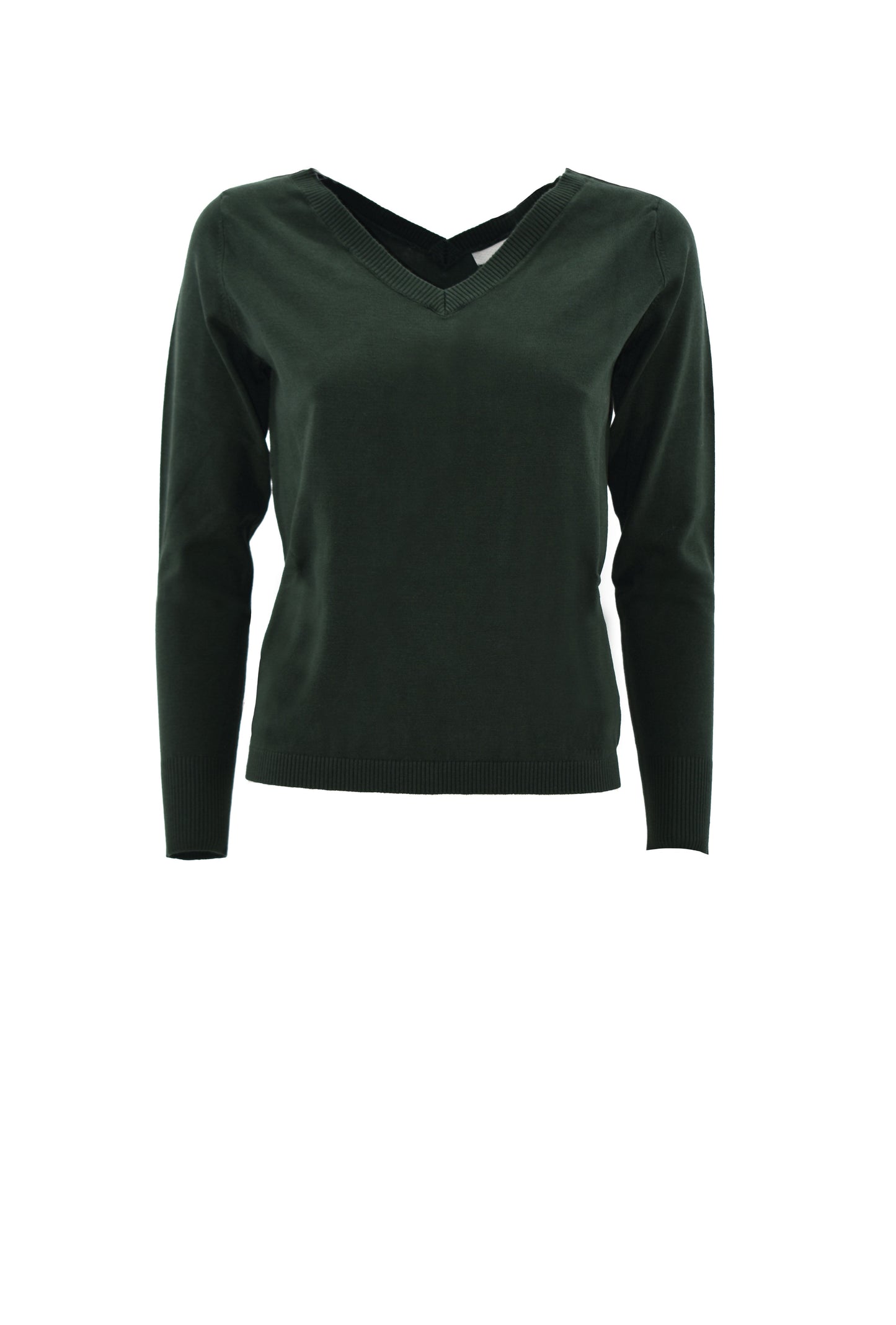 SHARMELI 双V领罗缎胸针长袖毛衣