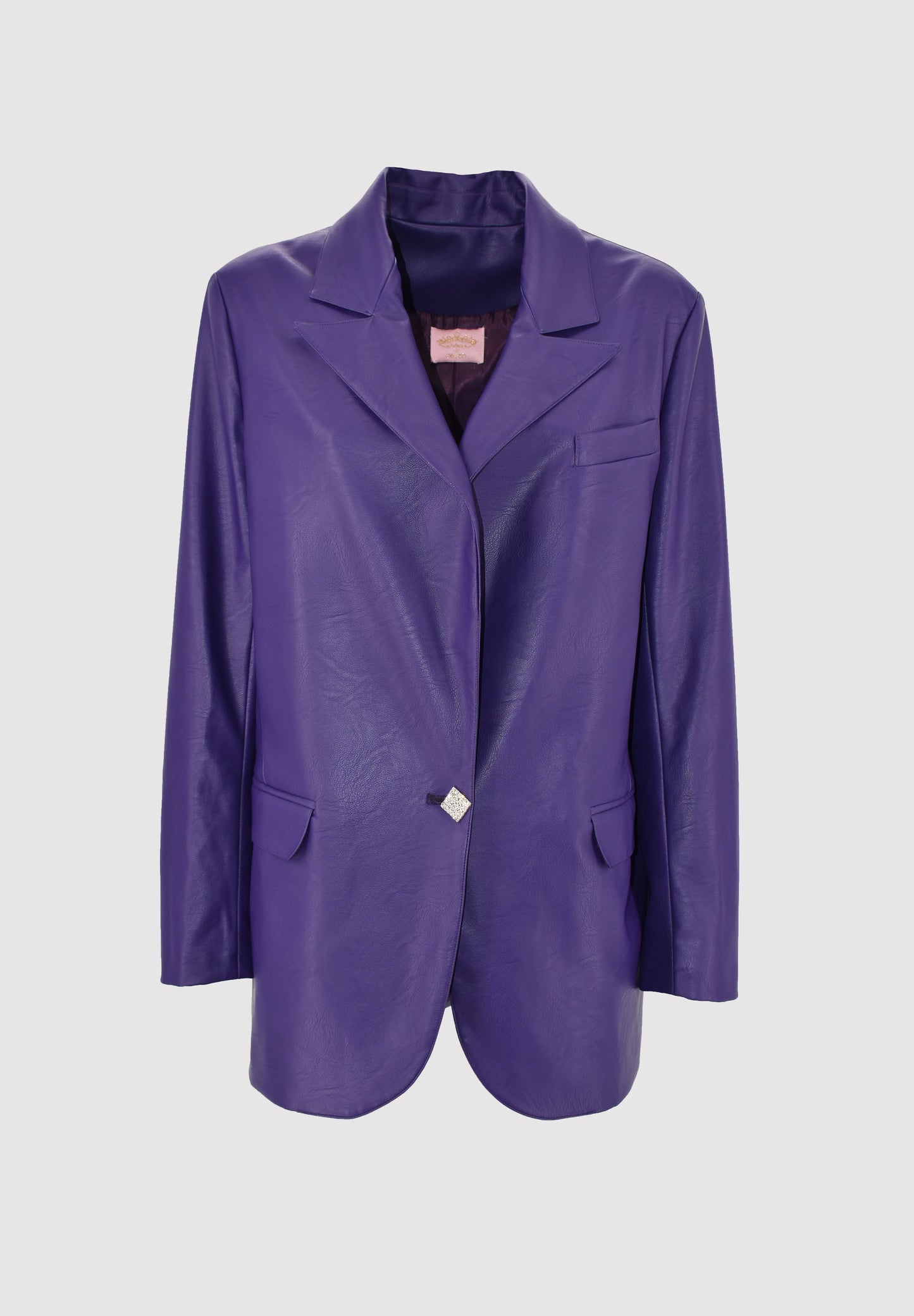 SEGINUS 人造皮革和珠宝纽扣夹克