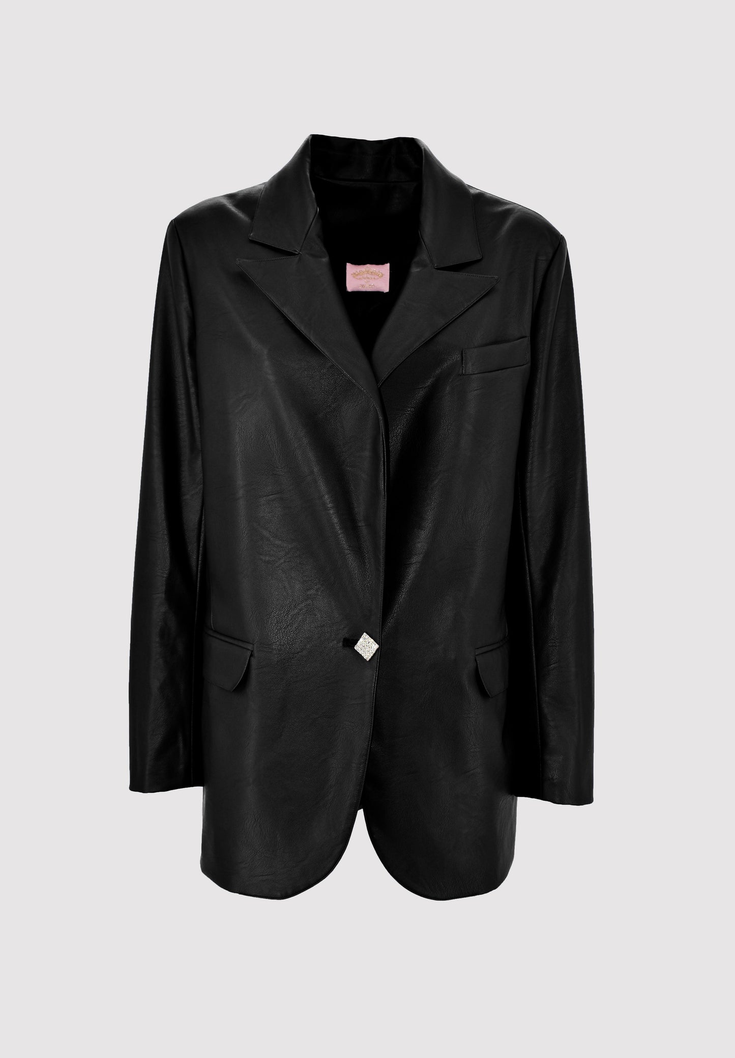 SEGINUS 人造皮革和珠宝纽扣夹克