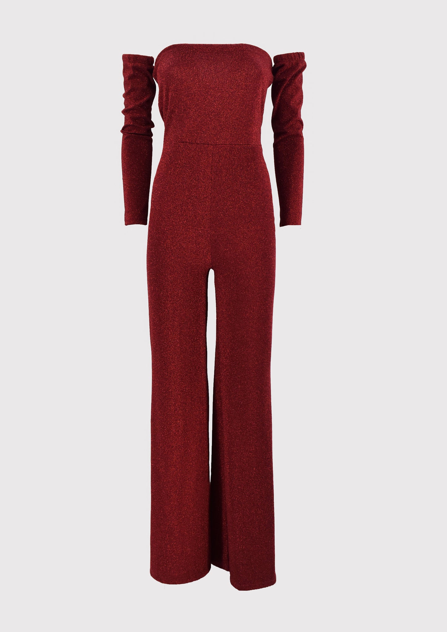 MEGREZ 亮片面料连衣裤，带袖子和直筒裤腿