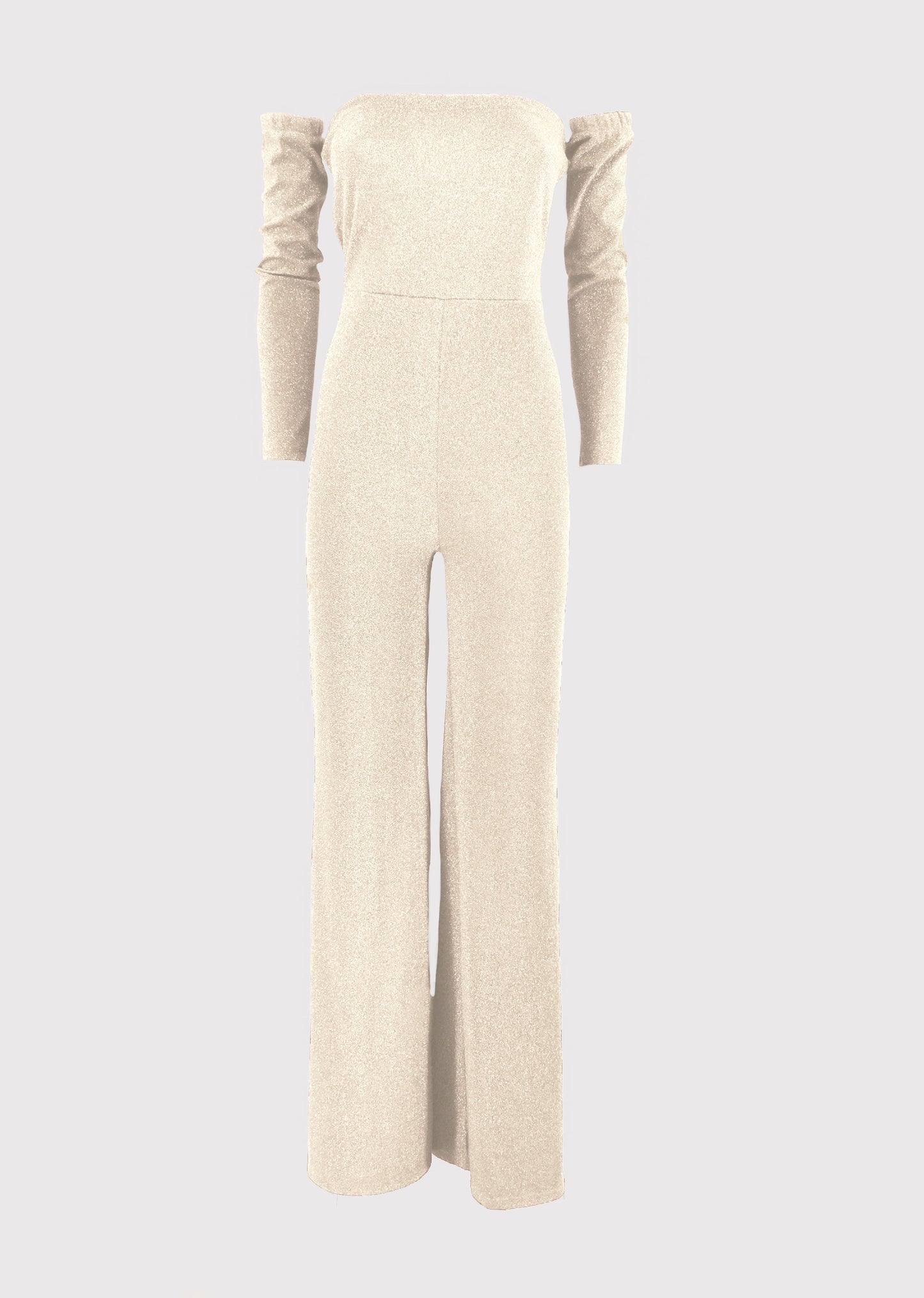 MEGREZ 亮片面料连衣裤，带袖子和直筒裤腿