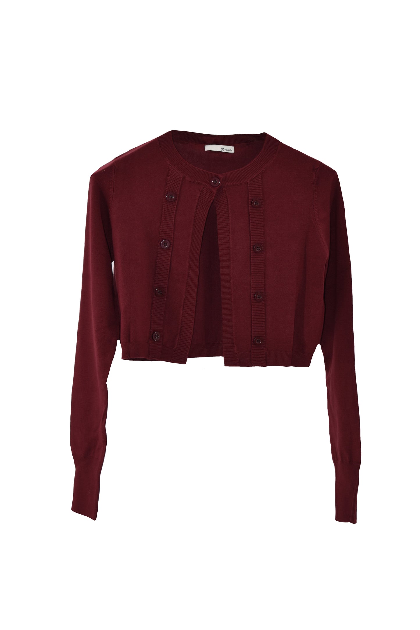 WEEDOS 纽扣短款长袖开衫