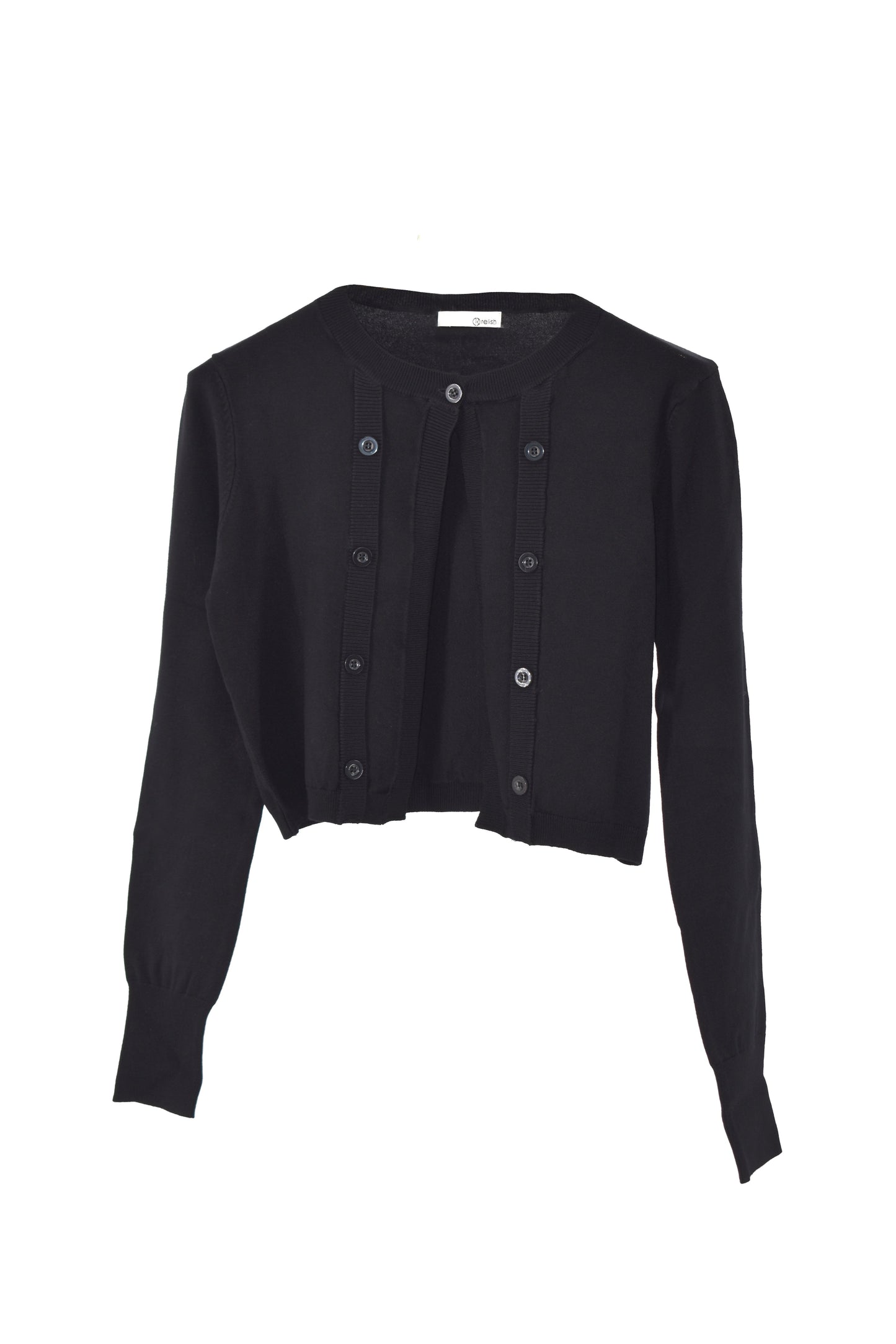 WEEDOS 纽扣短款长袖开衫