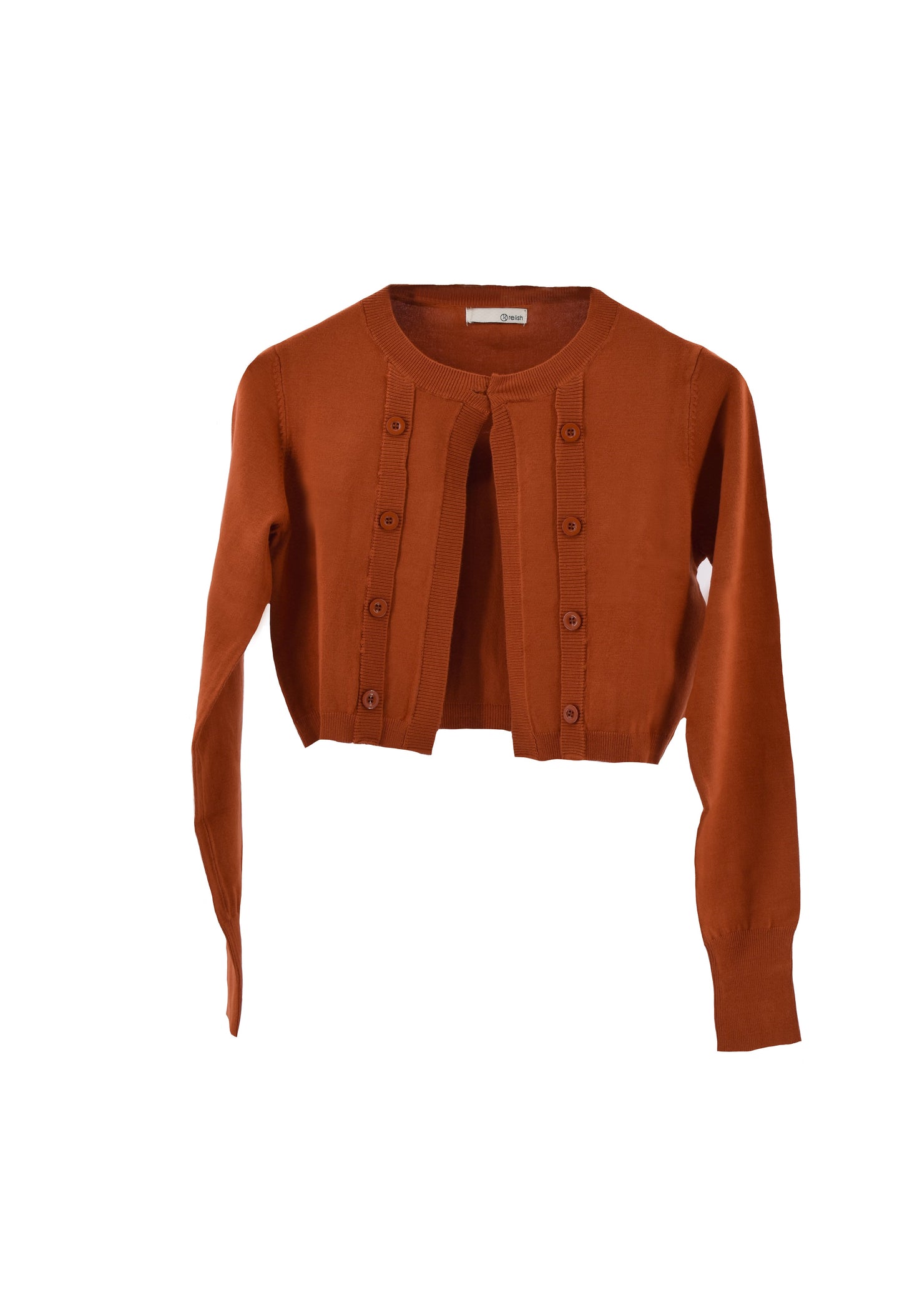 WEEDOS 纽扣短款长袖开衫