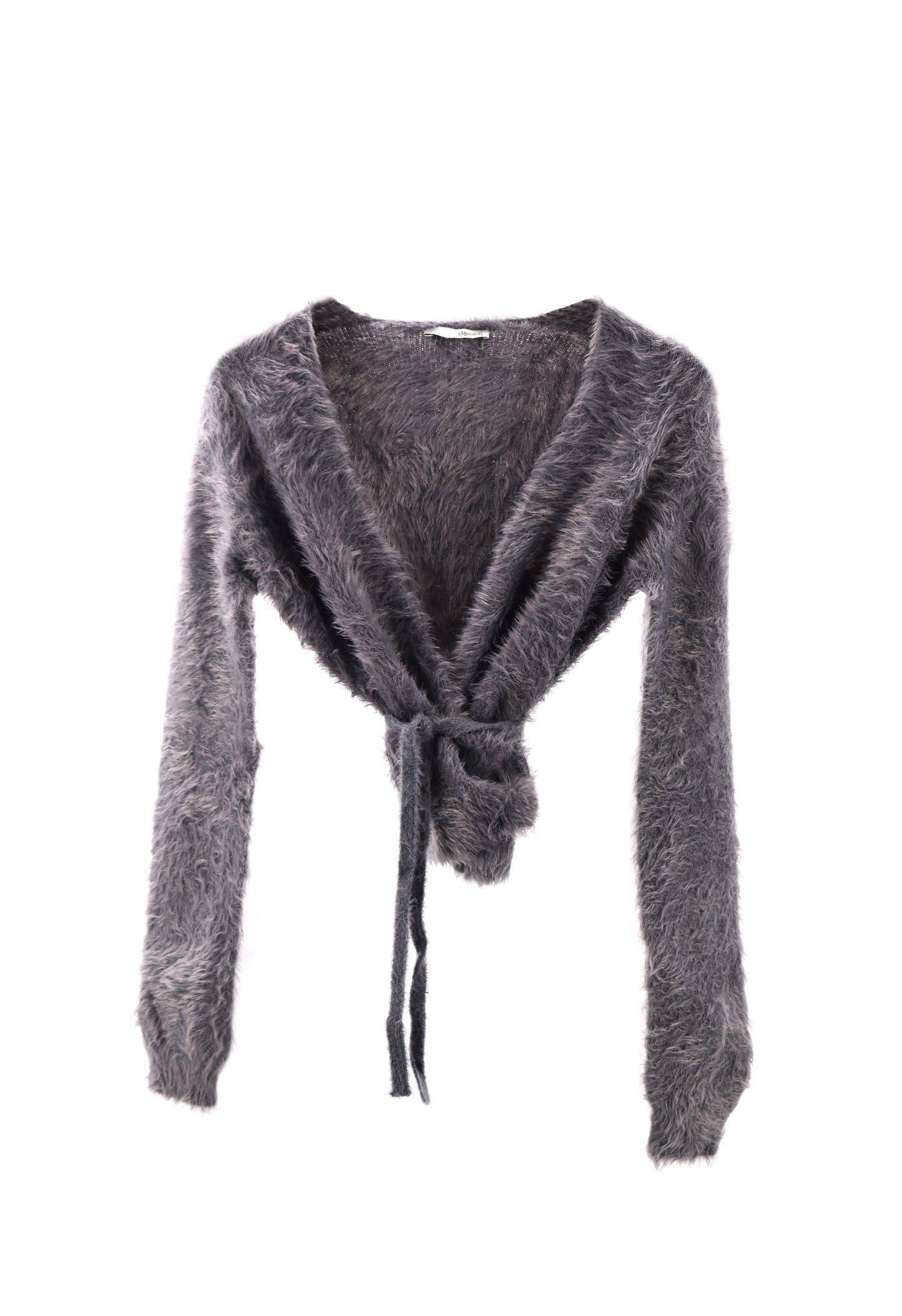 MATRIN 长袖胸针短款交叉开衫