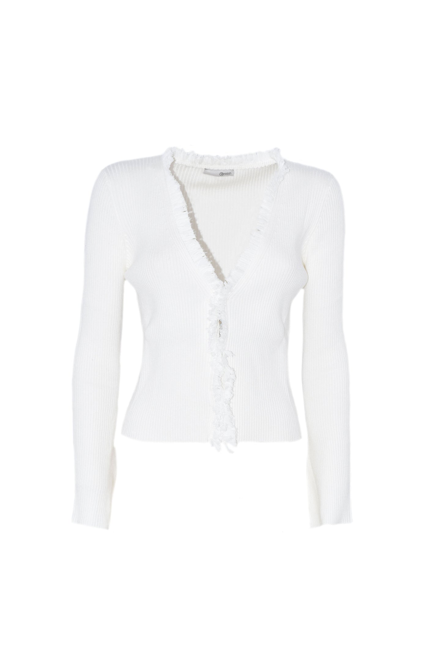 WAZ 乔其纱廓形短罗纹长袖开衫