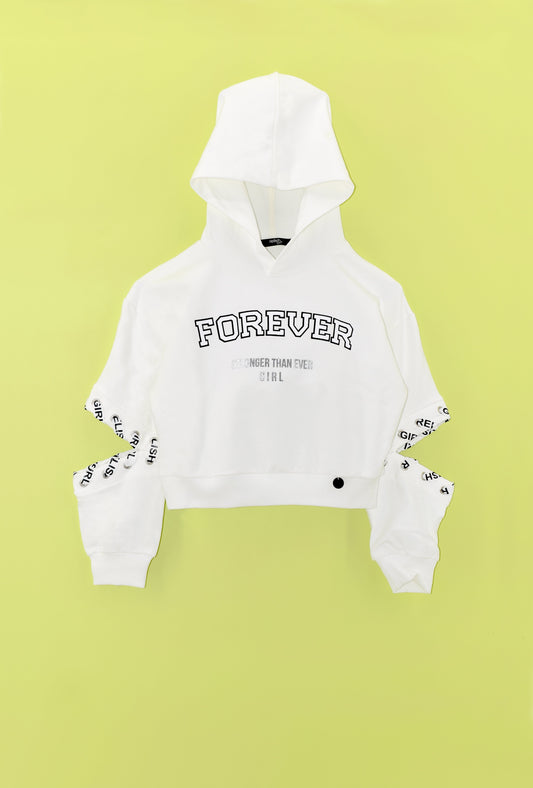 SEUID 运动衫，女童长袖，带徽标绳和兜帽加印花