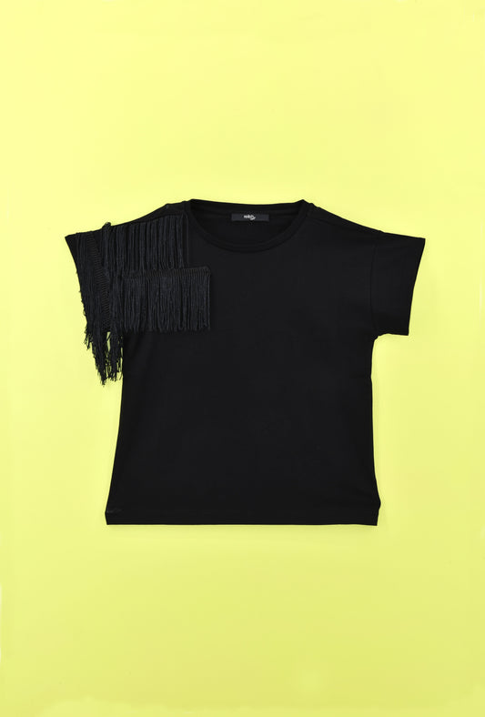 RUCKERY 女童半袖流苏 T 恤