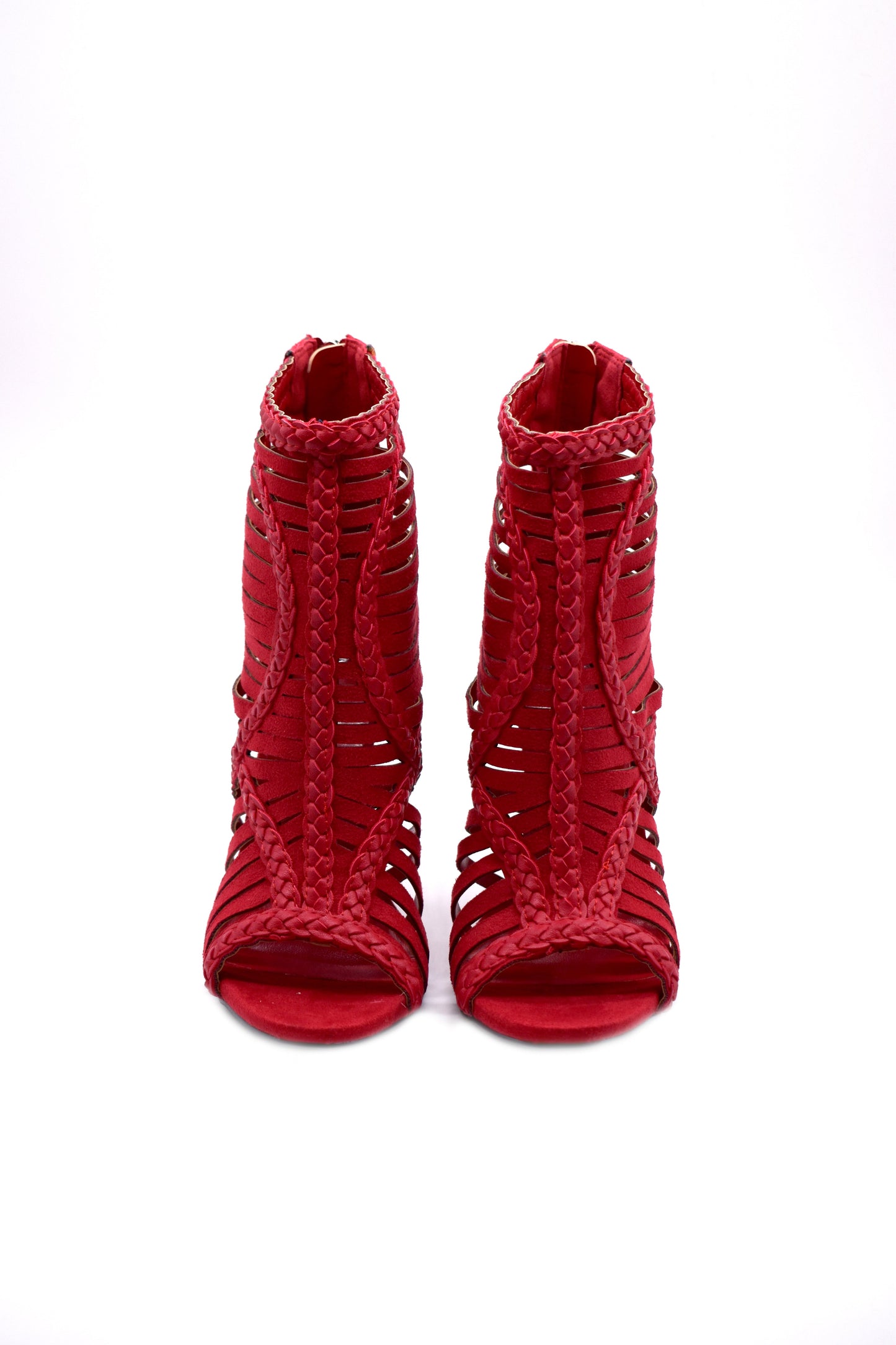 SNEHA 踝靴模型凉鞋与绒面革编织