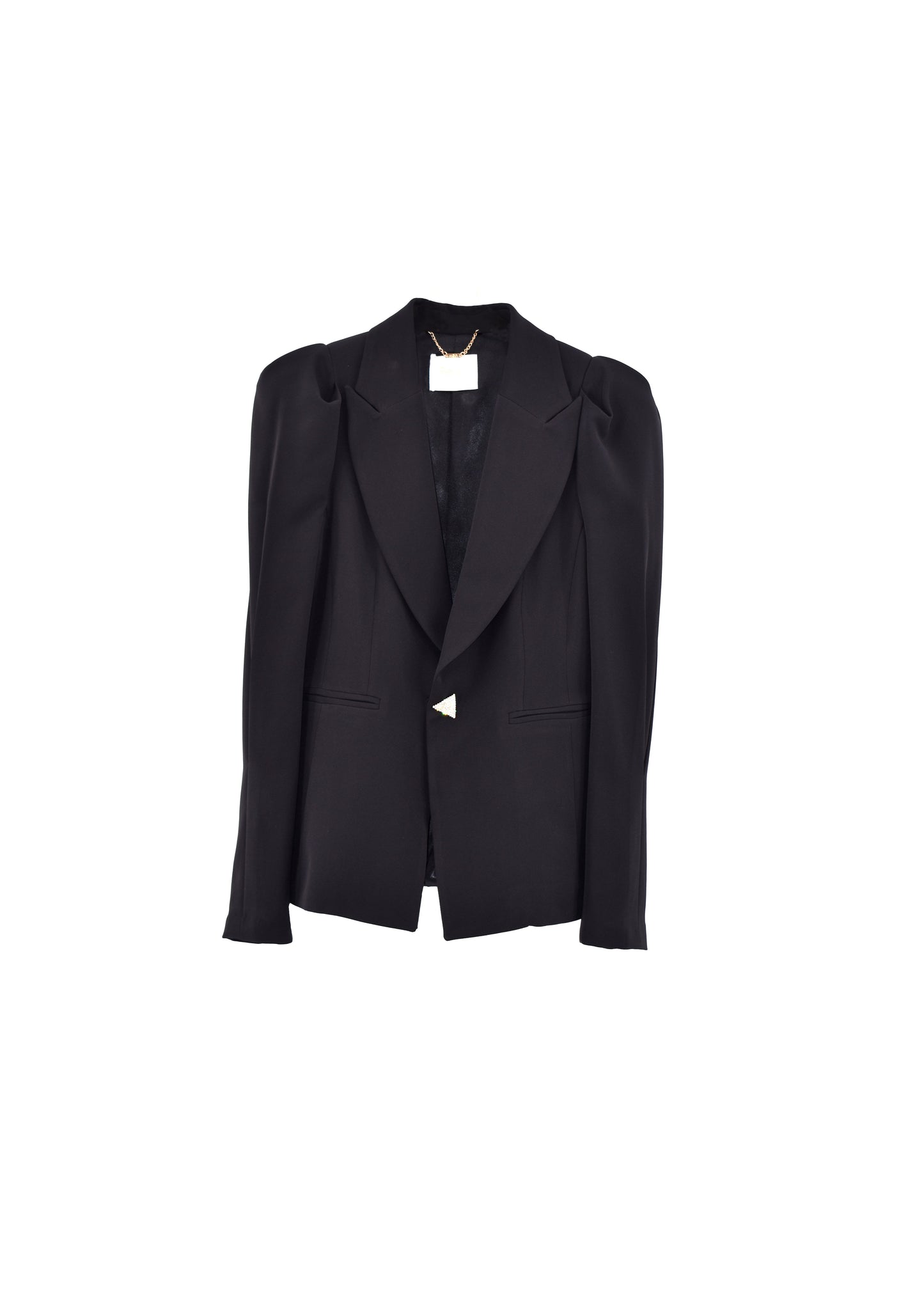 STANLEY 长款泡泡袖夹克，配以珠宝纽扣和口袋