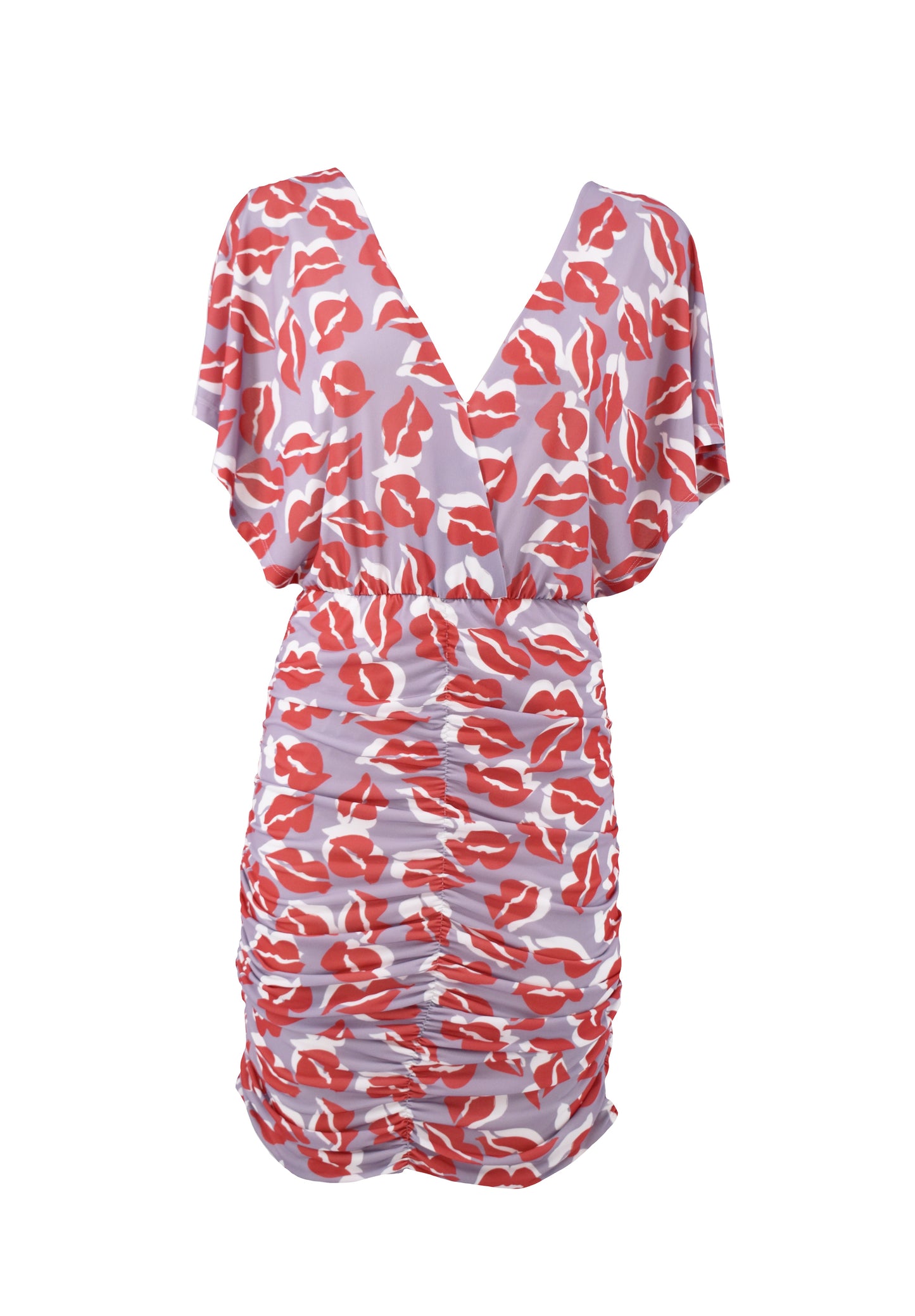 XOXO 荷叶边亲吻短款半袖连衣裙 梦幻卷发