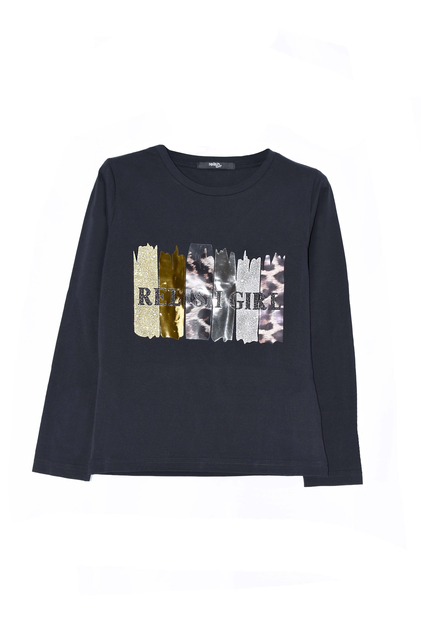 REVITI T 恤女童长袖印花 Relish Girl Glitter plus Foil plus Spotted