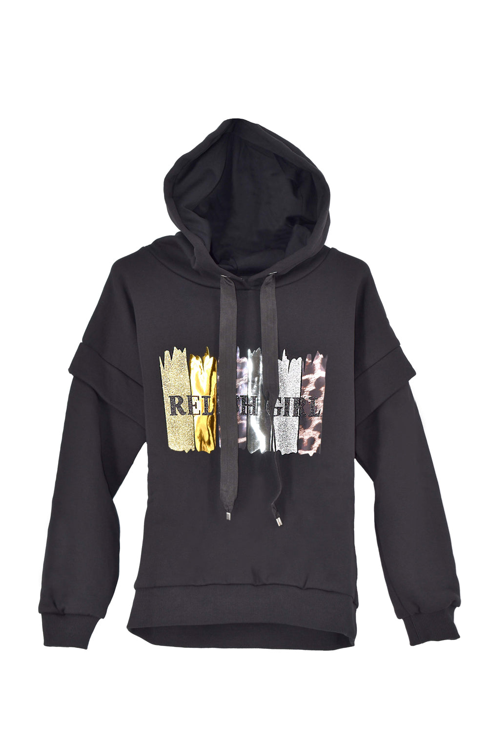 STERMASA 女童运动衫长袖 Cap.plus Coulis。 plus St.Relish Girl Glitter plus Foil plus 斑点