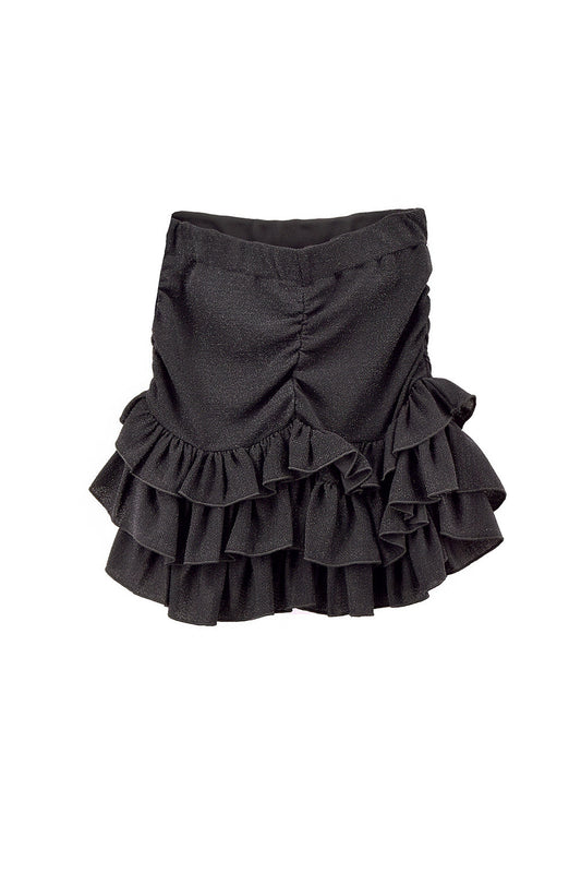 TRATAA 金银丝褶边和褶边女童短裙